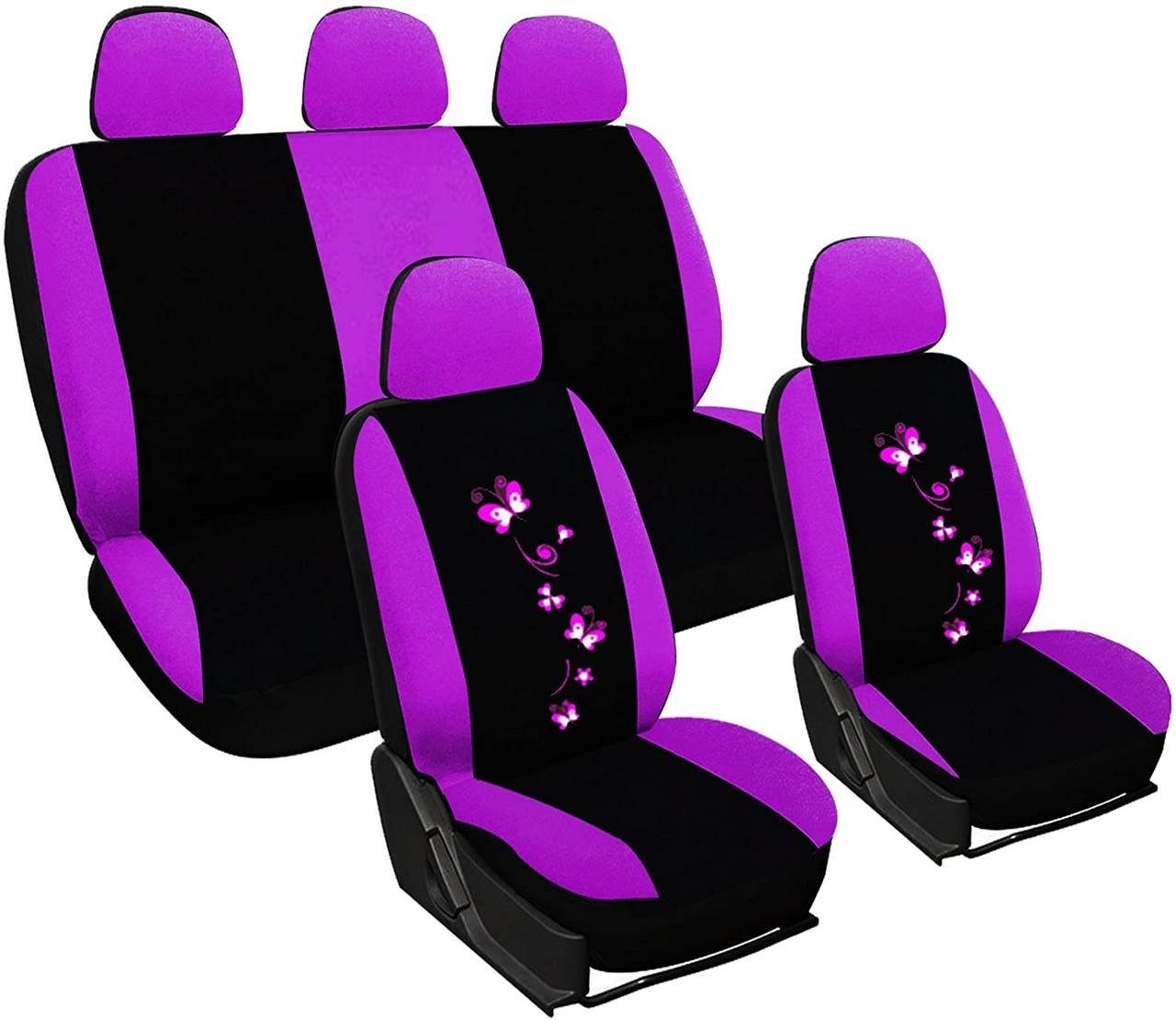 Woltu Autositzbezug, Auto Schonbezüge universal Größe, Butterfly Stickerei