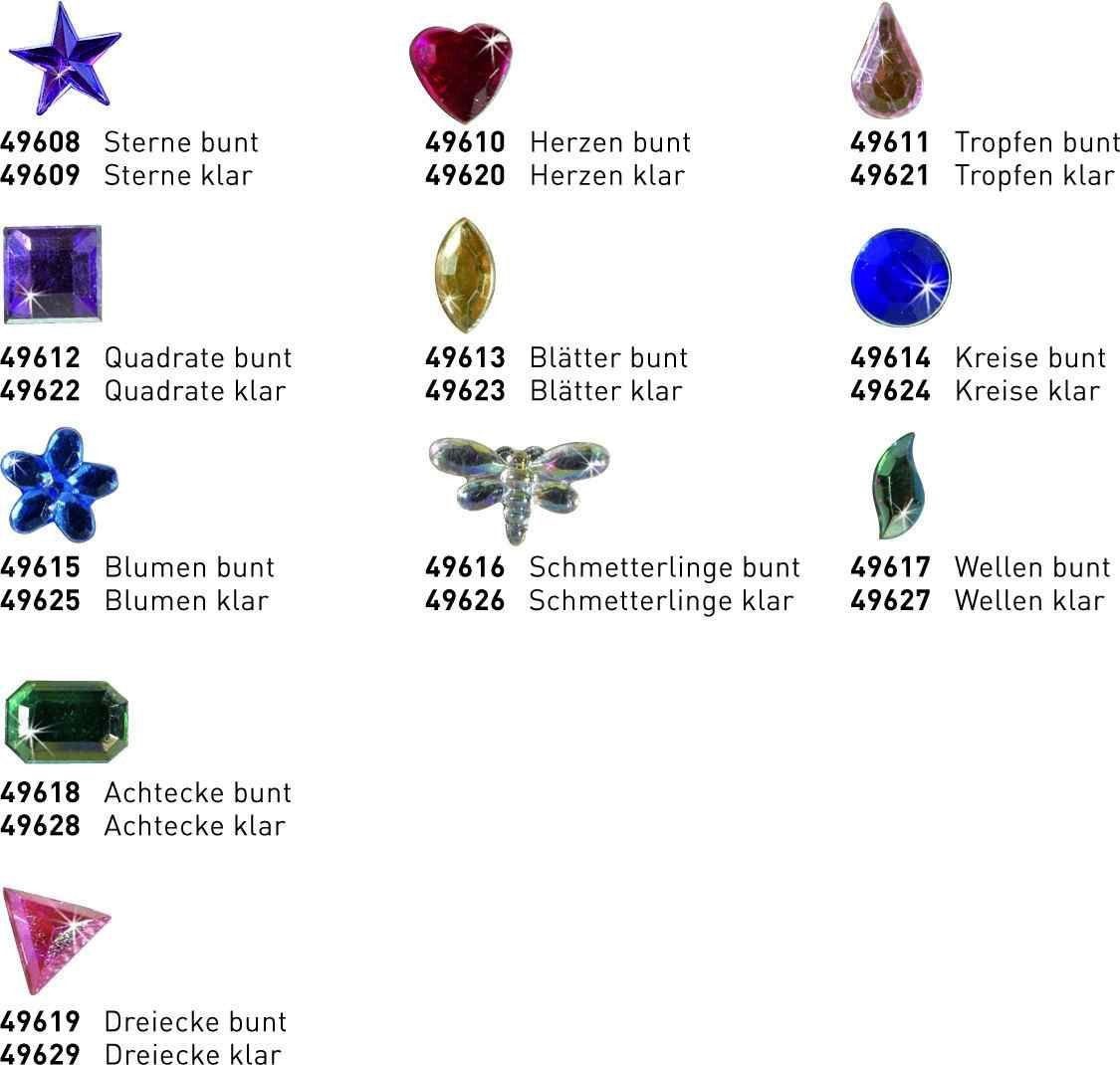 Kreul Bastelnaturmaterial Kreul Schmucksteine Quadrate klar 150 Stück