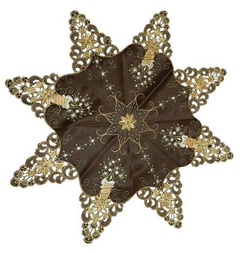 Westernlifestyle Mitteldecke »Weihnachtsdecke Stern braun gold 85 cm«