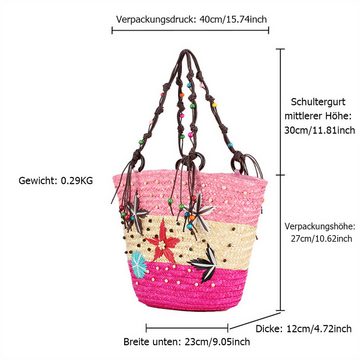 RefinedFlare Strandtasche Modische Strandtasche in Colour-Block-Optik mit Seestern-Dekoration
