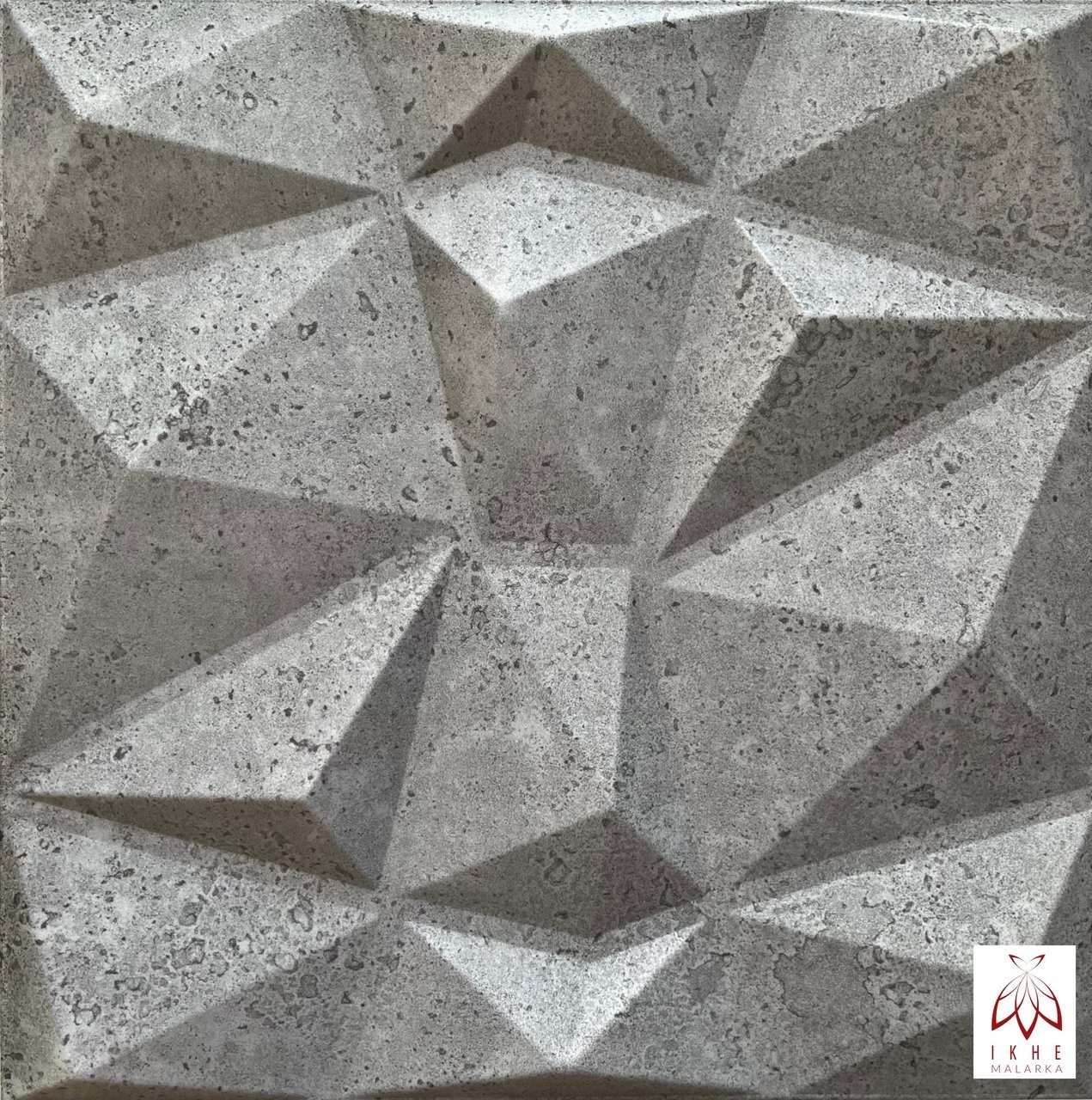 IKHEMalarka 3D Wandpaneel 4m²/16PCS Wandverkleidung Deckenpaneele POLYSTYROL Betonlook, BxL: 50,00x50,00 cm, 0,50 qm Diamant 43