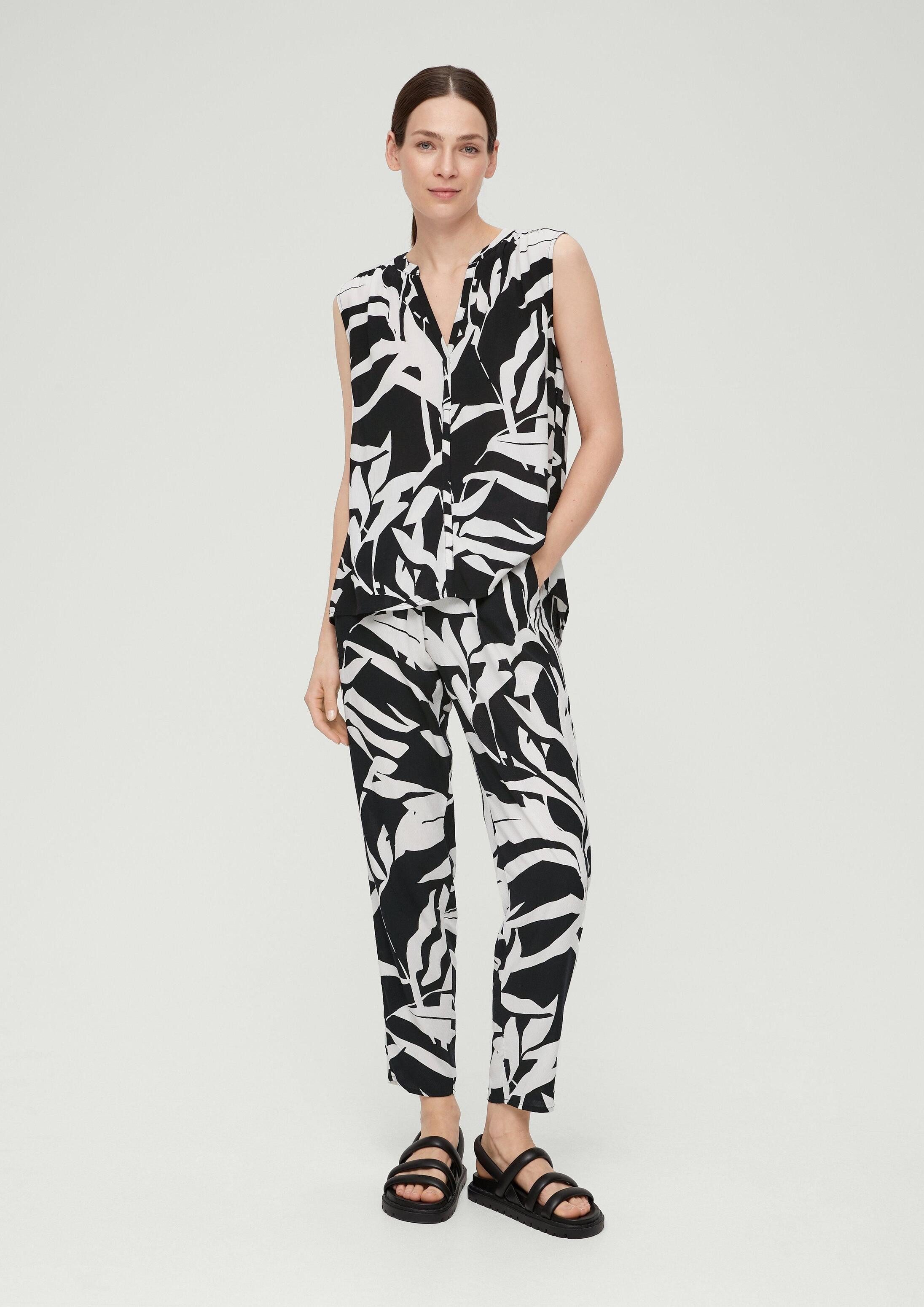 s.Oliver Blusentop Bluse Viskosebluse mit Crêpestruktur