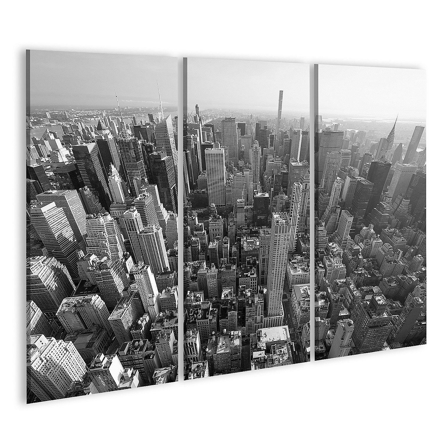 Leinwandbild Bild auf Leinwand New York City Manhattan Skyline Schwarz und Weiß Luf