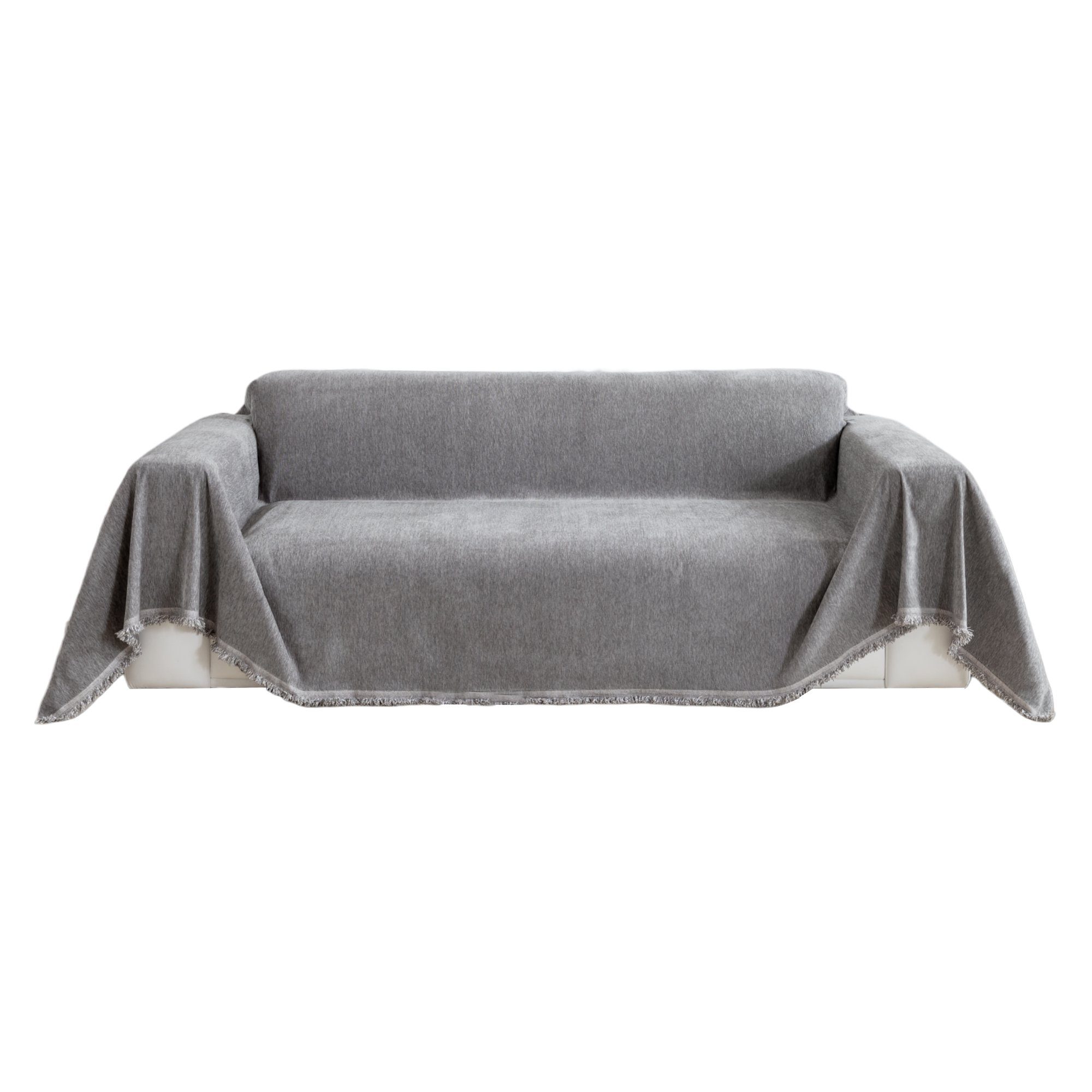 Sofabezug 1/2/3 Sitzer Chenille Schonbezug, Superweicher Mat, Couch Farben Sofaschoner Warme, Sofa Winter Grau Wohnzimmer Sunicol, Überzug, für 3 Schlafzimmer