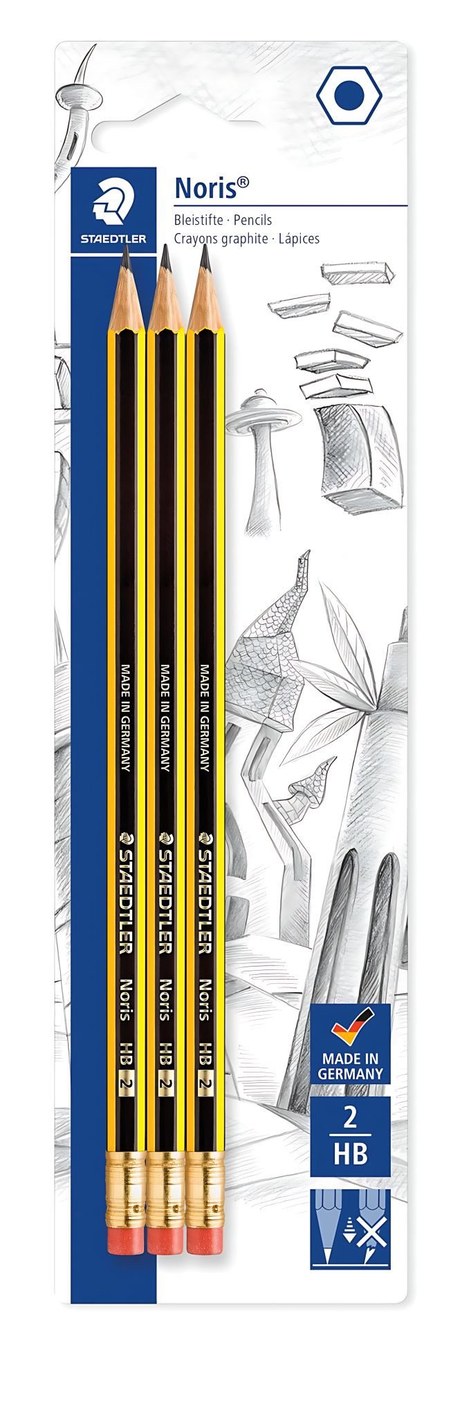 STAEDTLER Bleistift Staedtler Bleistift Noris HB 3St BK 100% PEFC