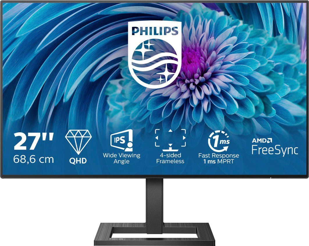 Philips 275E2FAE/00 Gaming-Monitor (68,6 cm/27 ", 2560 x 1440 px, QHD, 1 ms Reaktionszeit, 75 Hz, IPS)