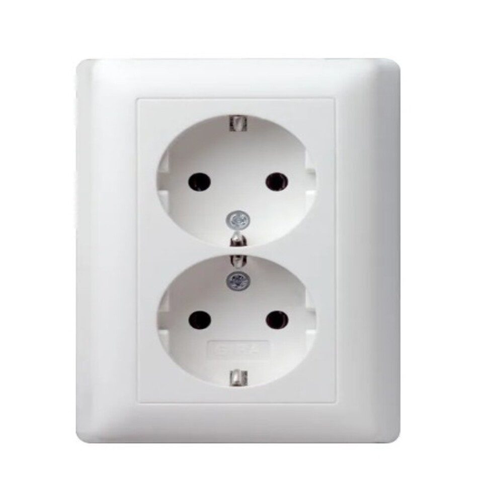 GIRA Unterputz-Steckdose GIRA 078004 SCHUKO-Doppelsteckdose Vollplatte Standard 55