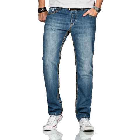 Alessandro Salvarini Straight-Jeans ASMatteo mit dicken Nähten