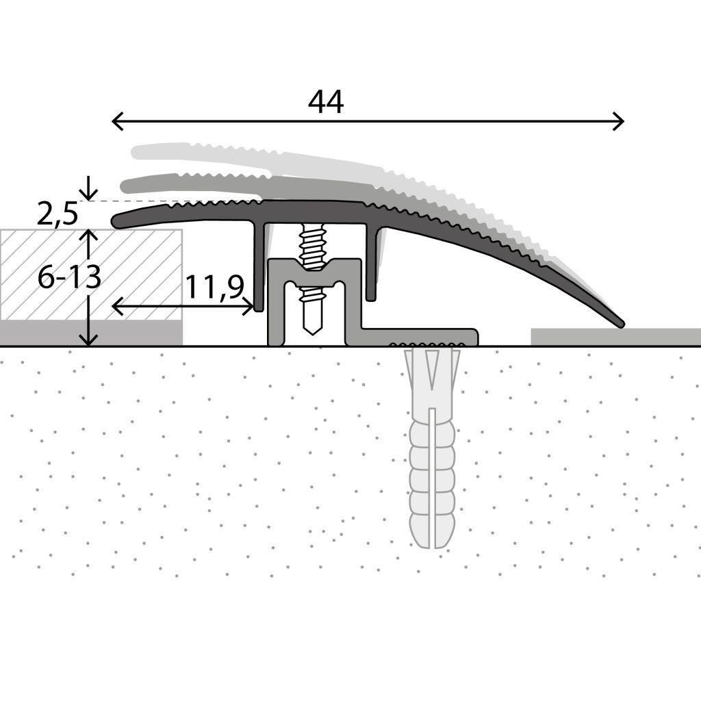 prinz Übergangsprofil Prinz PS 400 PEP Anpassungsprofil Nr. 416, edelstahl matt