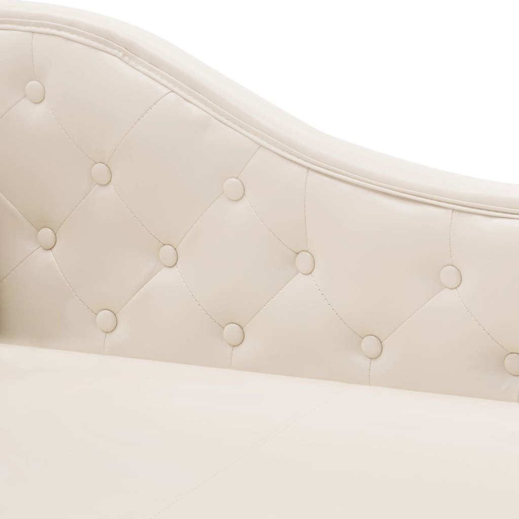 Chaiselongue 1 Chaiselongue Creme Teile vidaXL Weiß Kunstleder,