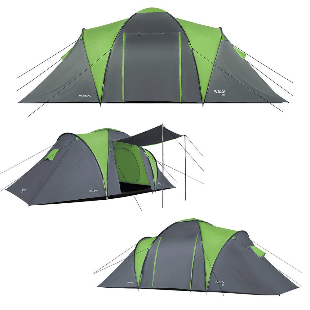 NILS CAMP Faltzelt Campingzelt Trekkingzelt, Personen: 6 (1 tlg., 6-Personen), eräumiges Trekking- und Familienzelt für Camping