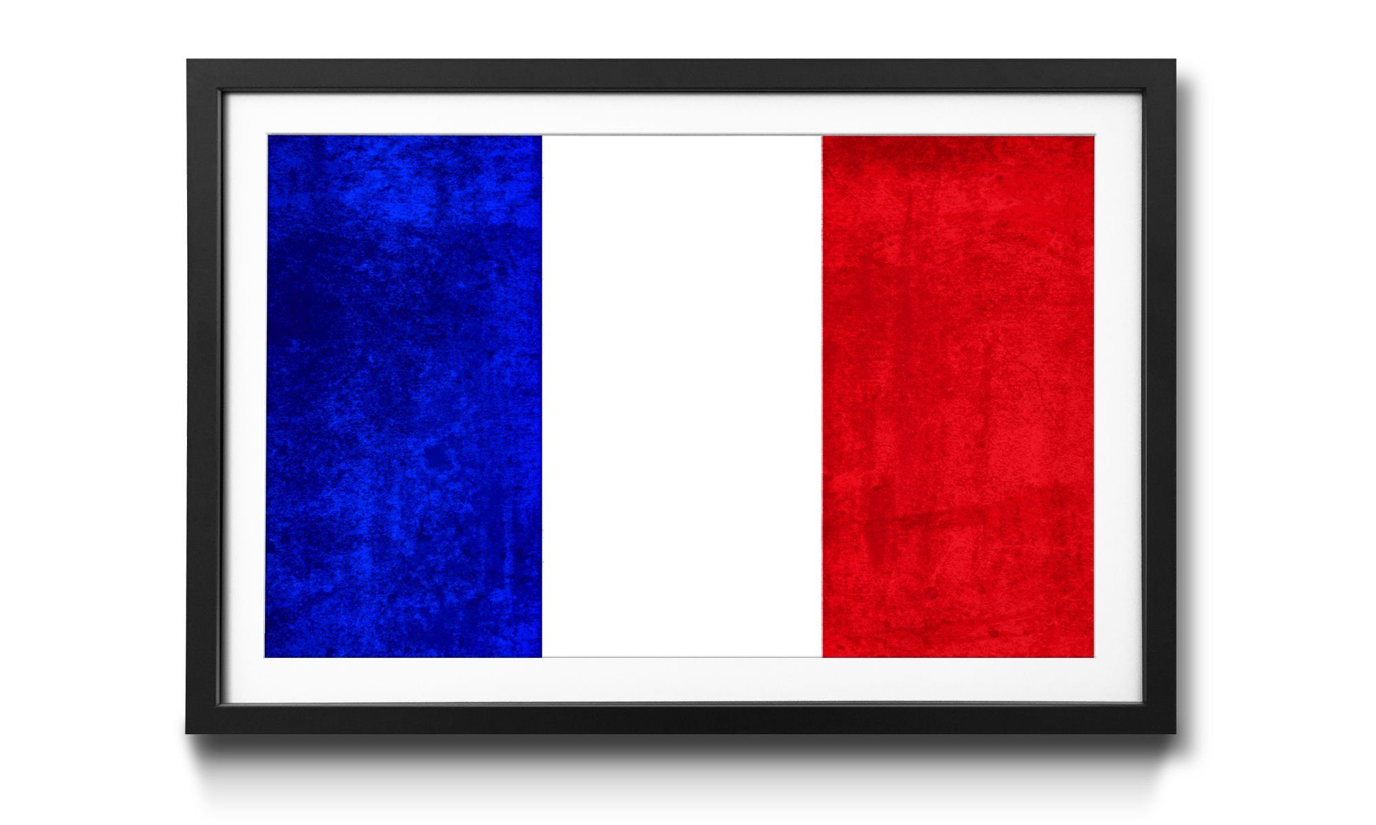 Größen Bild Flagge, in Rahmen Wandbild, WandbilderXXL 4 erhältlich Frankreich, mit