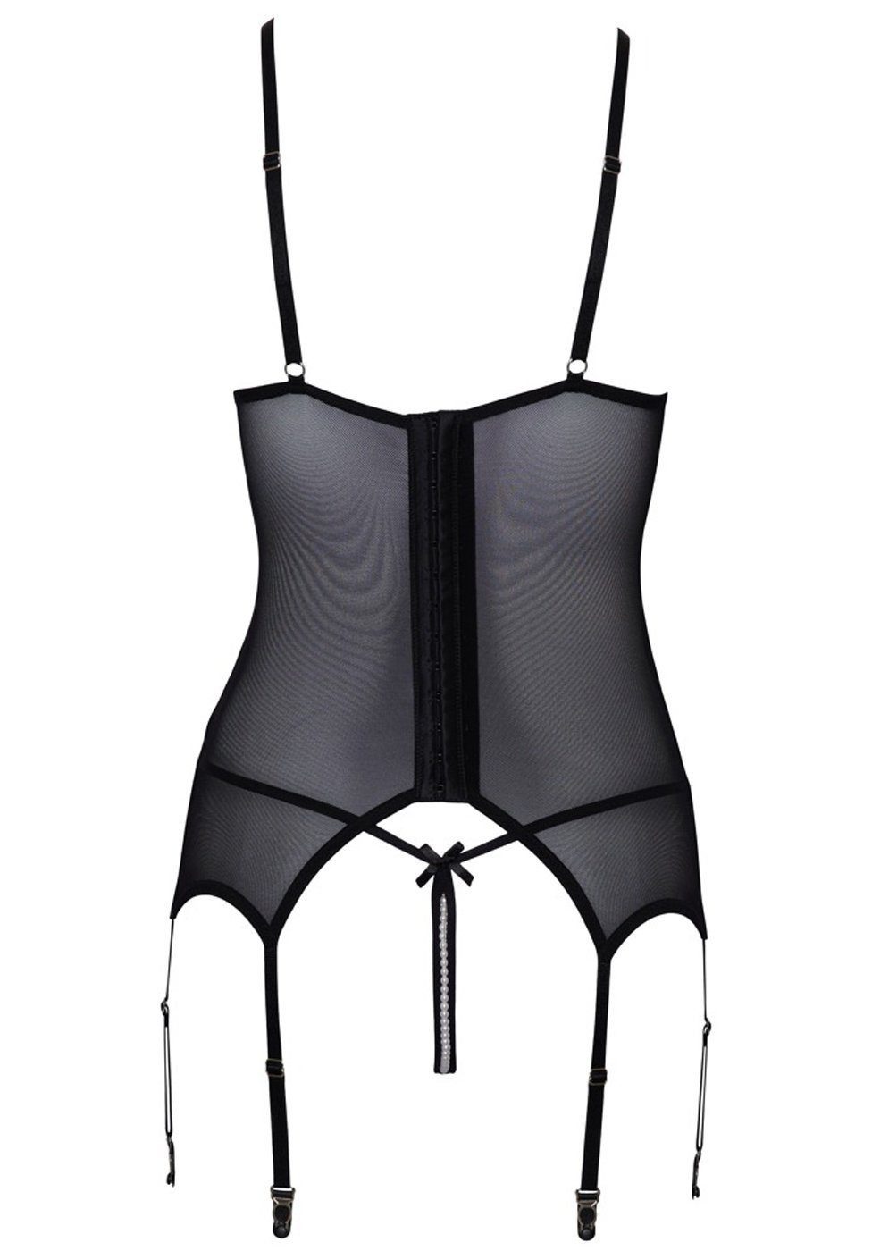 Cottelli Collection Set: Bügelloser BH Busenfreies Strapshemd & ouvert Stri günstig online kaufen