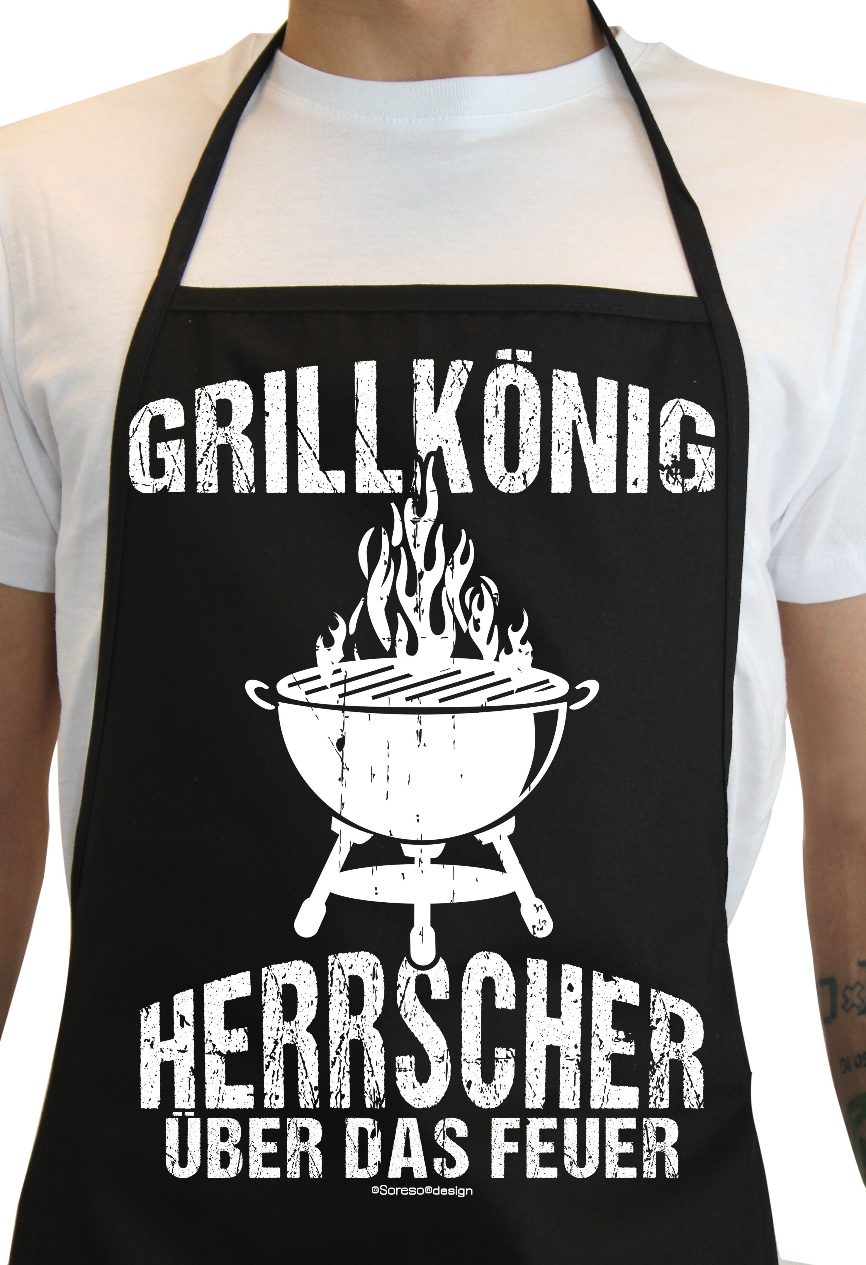 Soreso® Grillschürze Grillkönig-Herrscher über das Feuer, (2-tlg), Made in Deutschland!