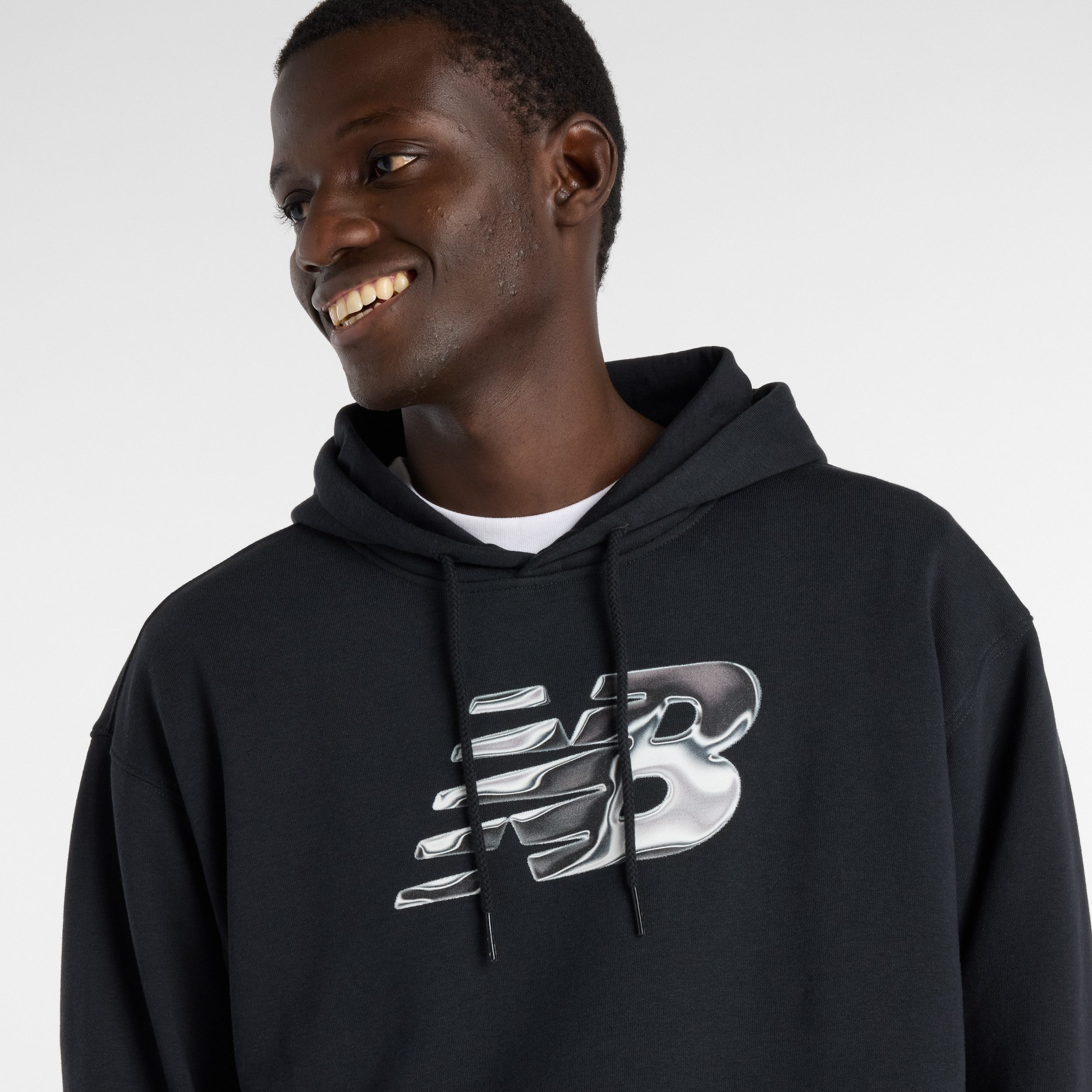 New Balance Kapuzensweatshirt AAZ Mens Lifestyle Hoodie BIG TEAL sportlicher Stil, aus Baumwolle und Polyester, mit Kapuze