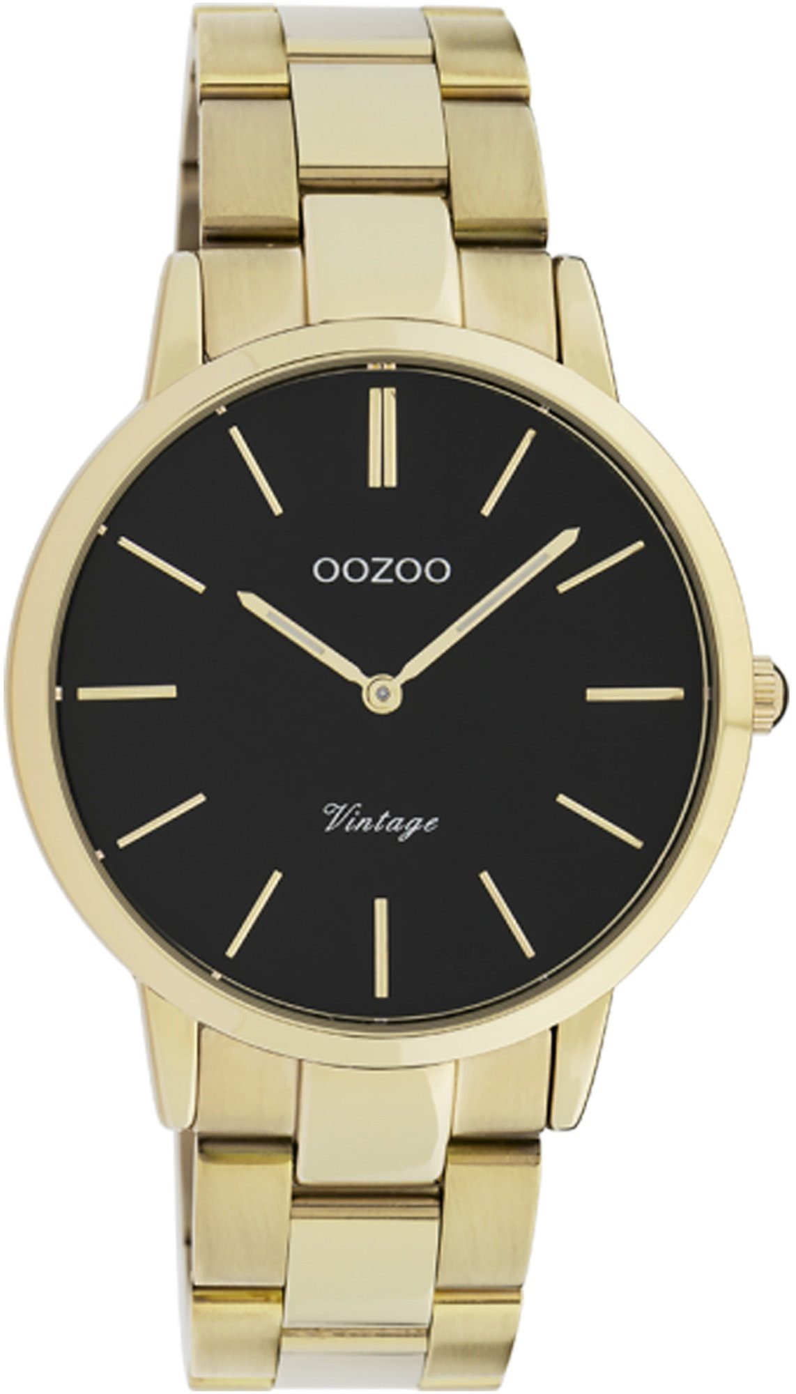 OOZOO Quarzuhr Oozoo Damen Armbanduhr gold Analog, Damenuhr rund, mittel (ca. 38mm) Edelstahlarmband, Fashion-Style