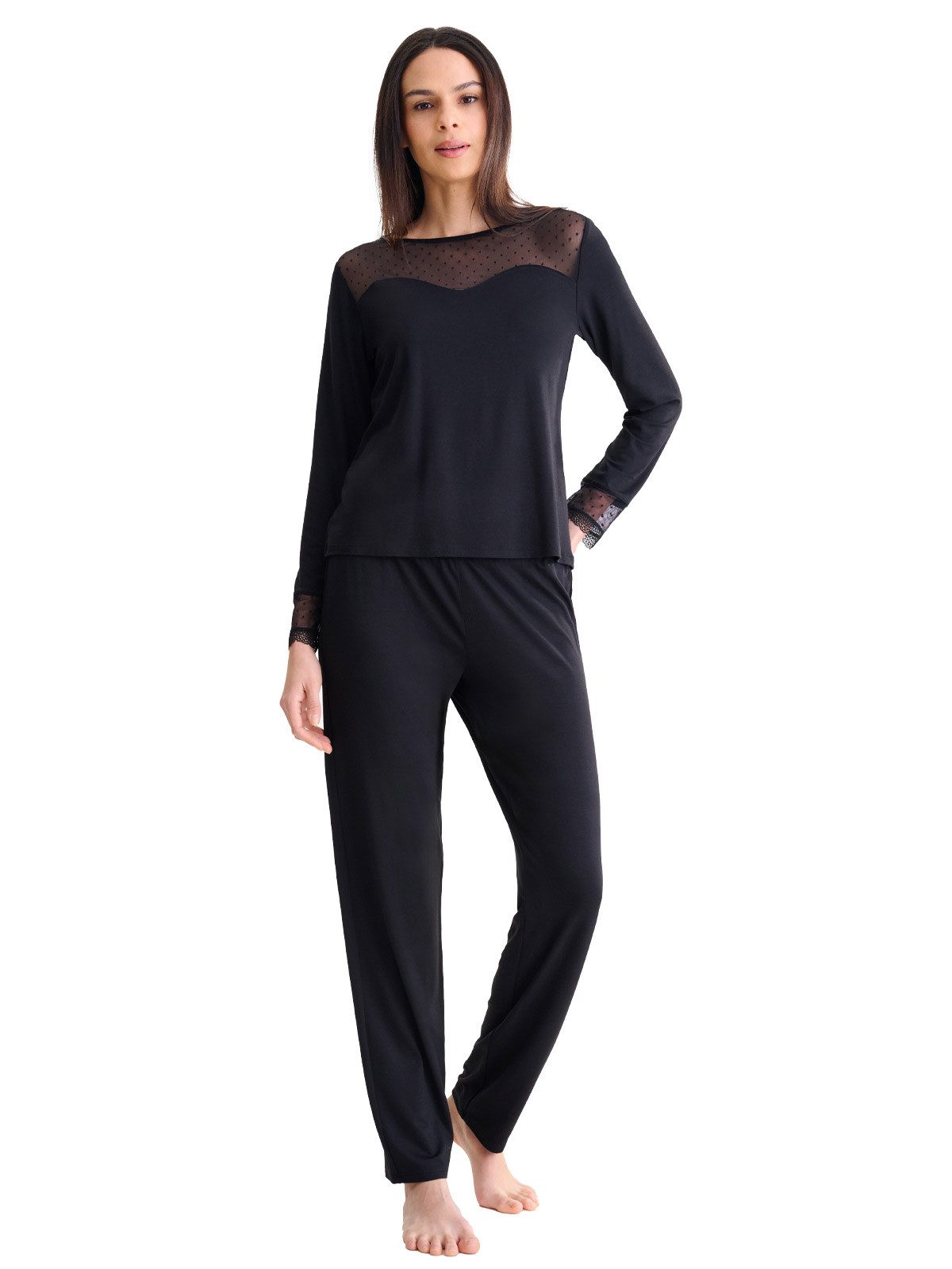 Lisca Pyjama Damen Pyjama Set lange Hose, Shirt langarm Roxanne (Stück, 1 t günstig online kaufen