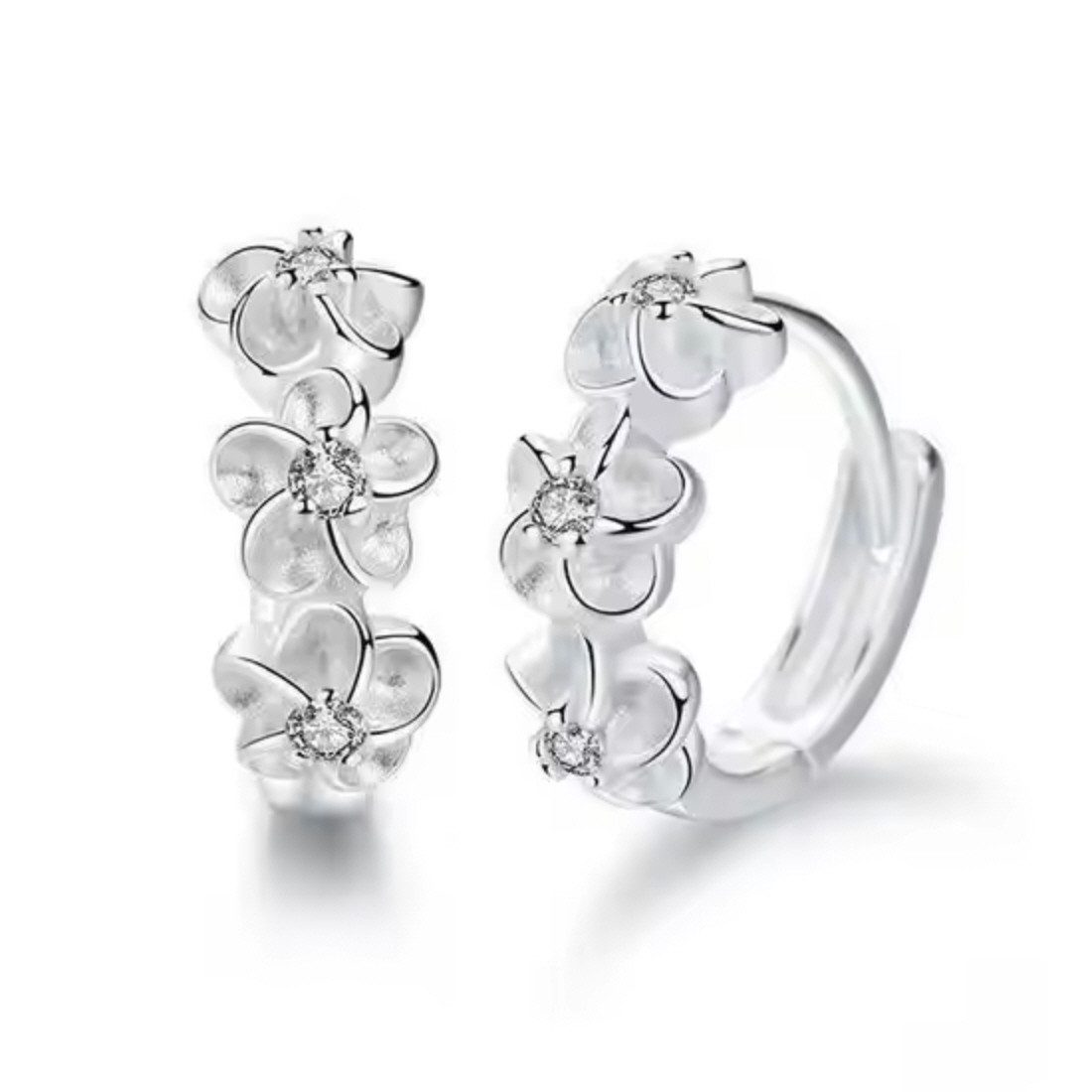 ELLAWIL Paar Creolen Blumen Ohrschmuck Damenohrringe Creole Ohrcreolen Ring günstig online kaufen