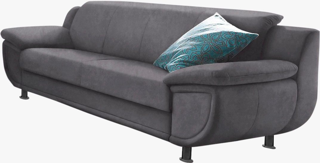 TRENDMANUFAKTUR 3-Sitzer Rondo 207 cm, Breite, breite Armlehnen, Füße schwarz, Big-Sofa wahlweise mit Federkern, in verschiedenen Bezügen bestellbar – Bild 5 von 5
