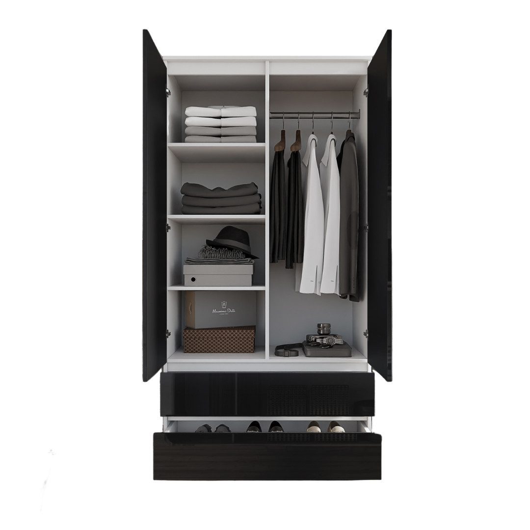 Furnica Kleiderschrank weiß matt Garderobe, 2 günstig online kaufen