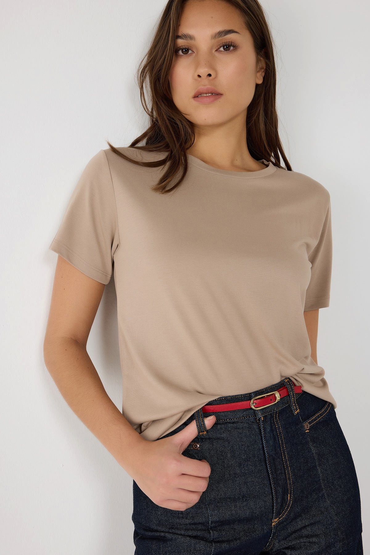 T-Shirt Basic-T-Shirt mit Rundhalsausschnitt