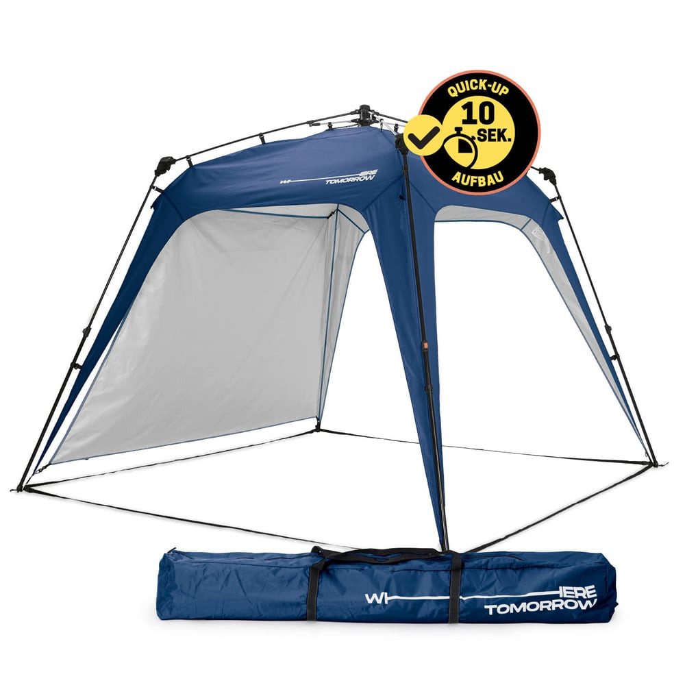 Lumaland Pavillon aufgebaut in unter 2 Minuten, 2,5 x 2,5m Camping Partyzelt Zelt robust wasserdicht