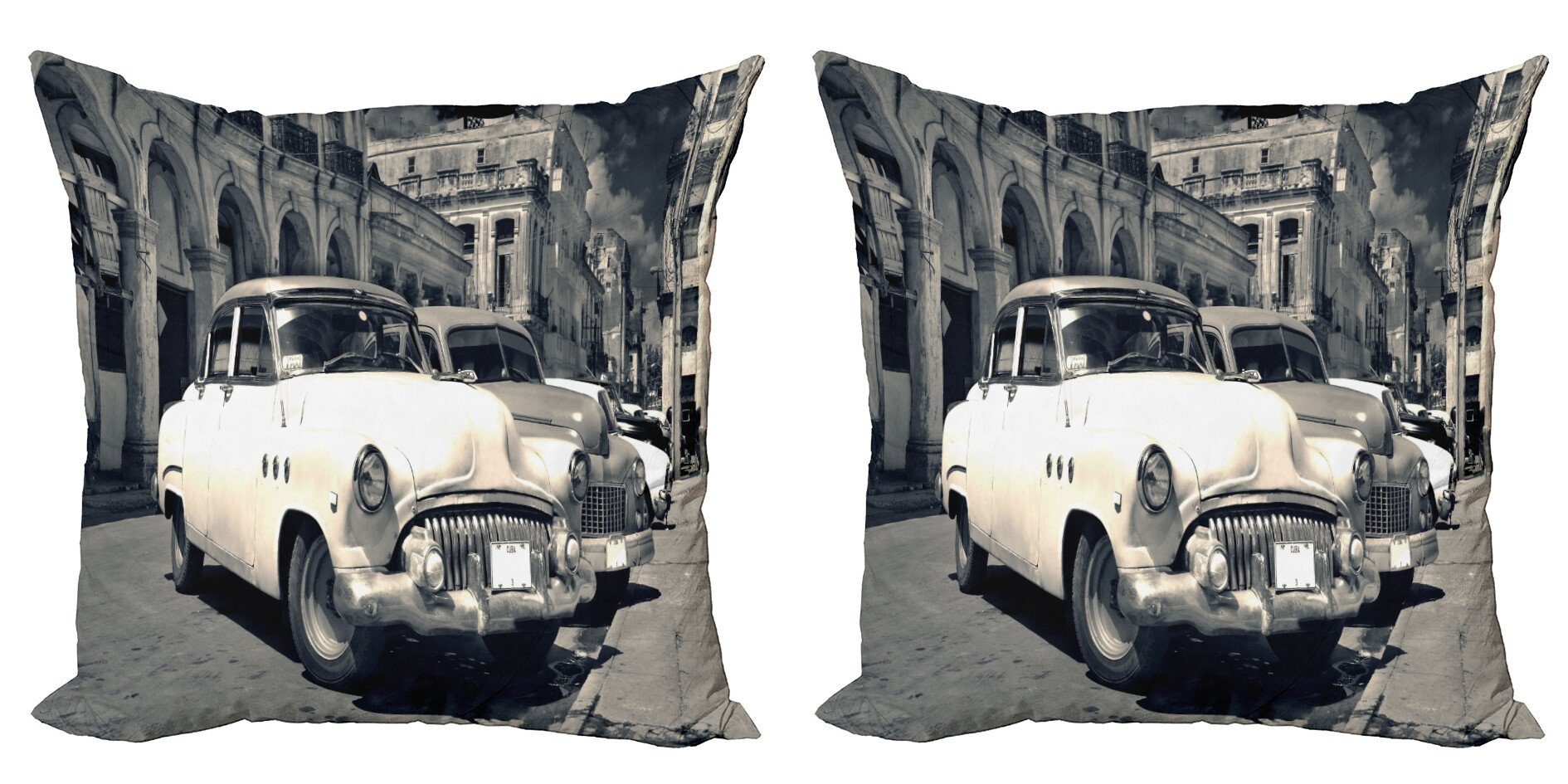 Amerikanische Digitaldruck, Autos Landschaft Stück), Abakuhaus Doppelseitiger Kissenbezüge Modern (2 Havanna Accent