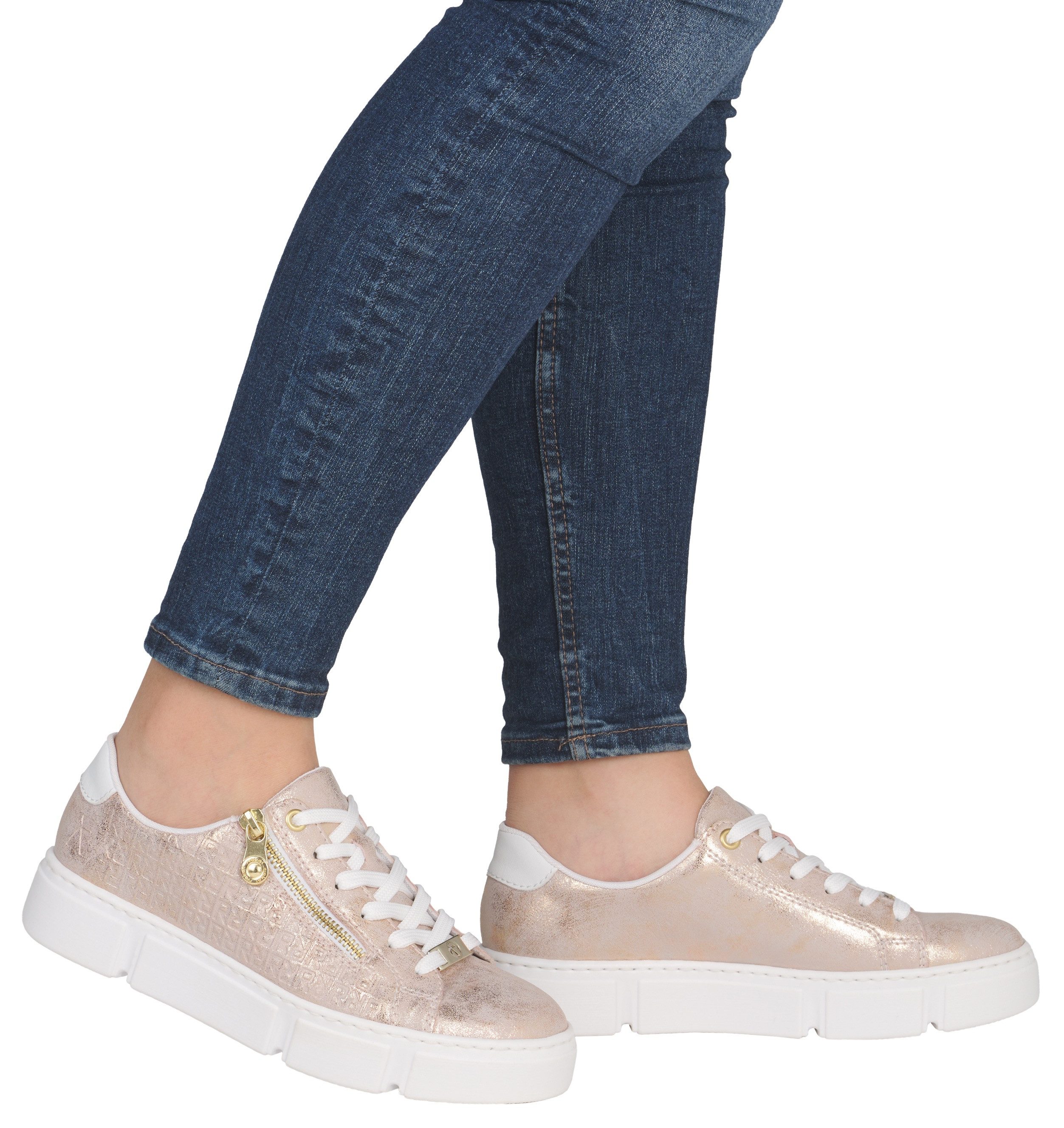 Rieker Plateausneaker, Freizeitschuh, Halbschuh, Schnürschuh mit Reißverschluss