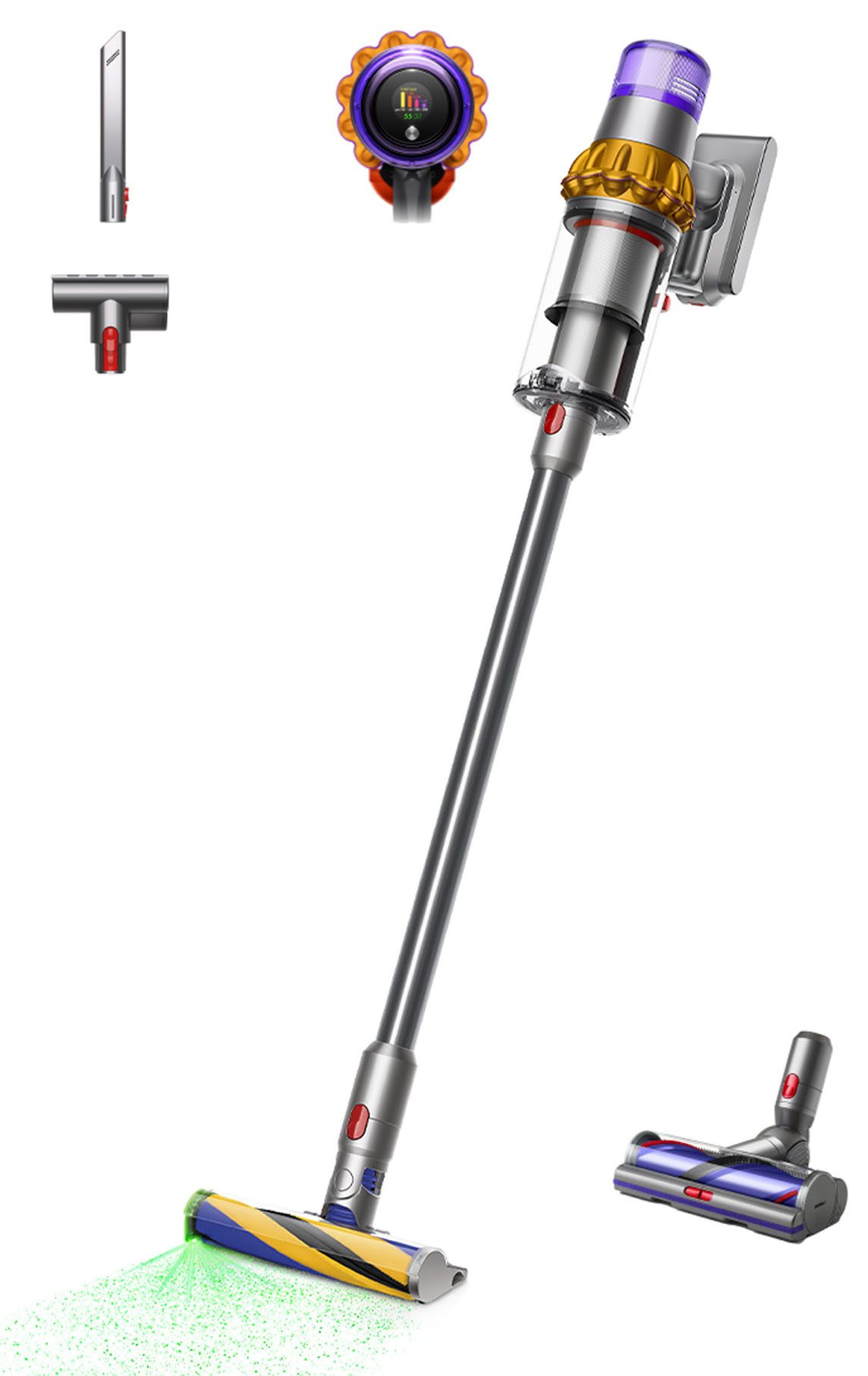 DYSON Akku-Hand-und Stielstaubsauger Dyson V15 Detect Absolute, 660 W, beutellos, Max. Saugkraft: Entfernt selbst tiefsitzenden Schmutz auf allen Böden.