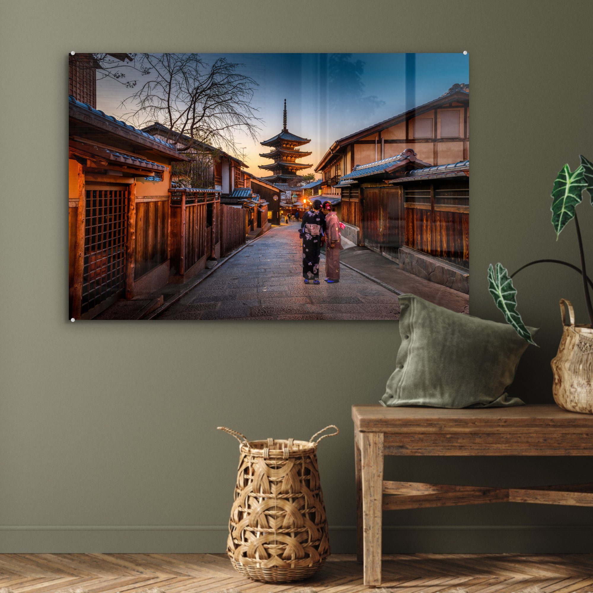 Acrylglasbilder Architektur - - MuchoWow Wohnzimmer Schlafzimmer (1 St), Acrylglasbild & Kyoto Japan,
