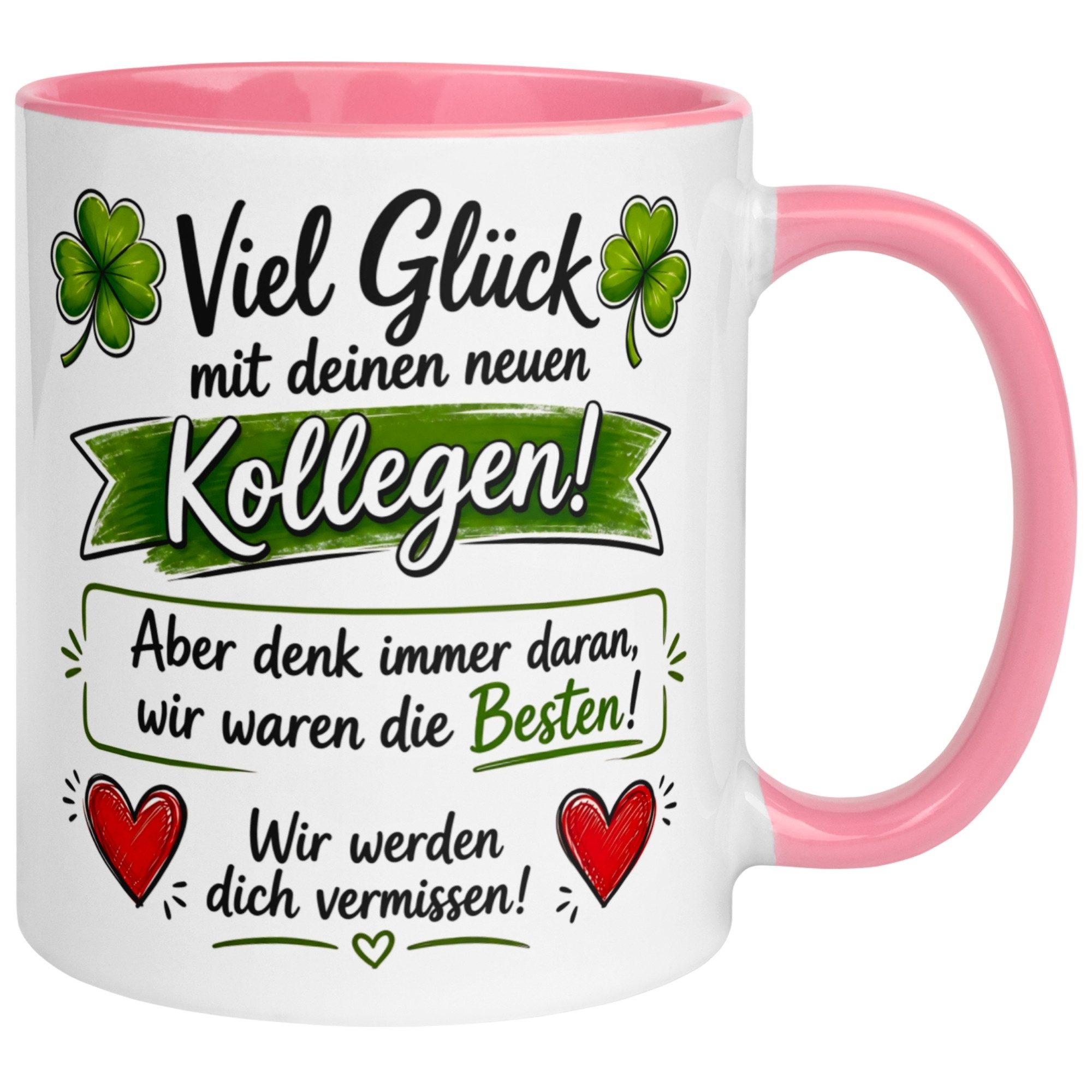 Momentals Tasse Abschied – „Viel Glück mit deinen neuen Kollegen“ – Abschiedsgeschenk, Gratis Versand · Links-&Rechtshänder · Spülmaschinenfest