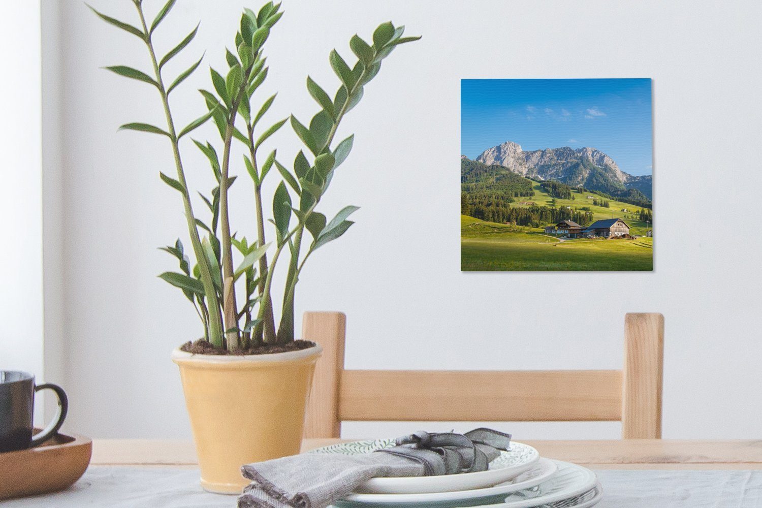 OneMillionCanvasses® Leinwandbild - Schlafzimmer für Leinwand - (1 Himmel Wald, St), Bilder Wohnzimmer Berg