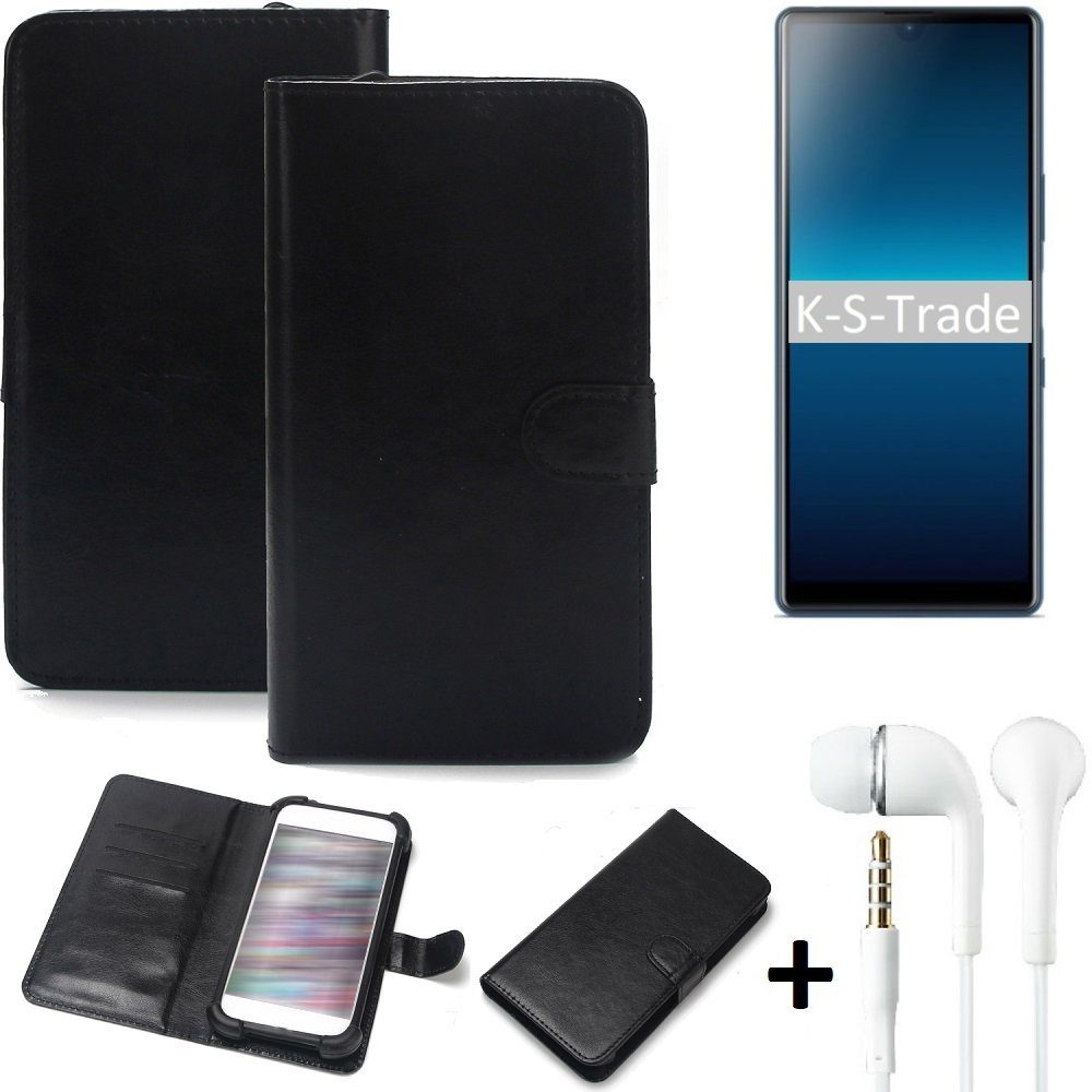 K-S-Trade Handyhülle für Sony Xperia L4, Wallet Case Handyhülle Schutzhülle Flip cover Flipstyle Tasche
