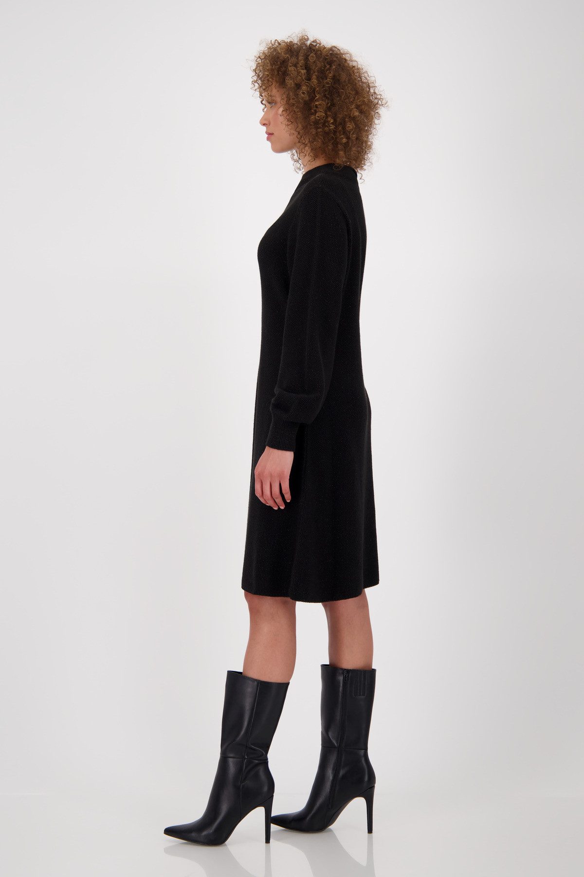 Monari Strickkleid Kleid Strick Lurex 92cm Mit Rundhalsausschnitt