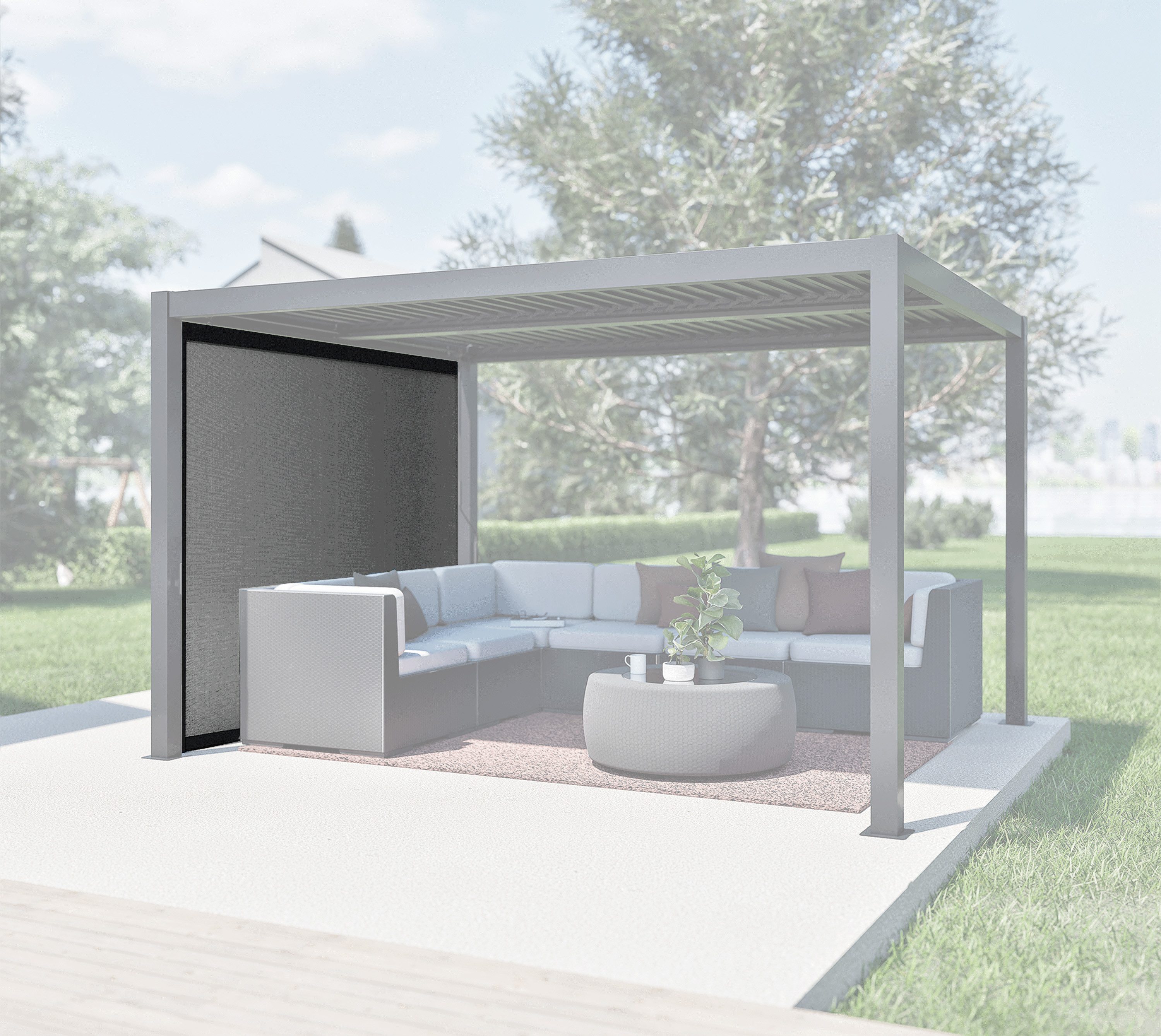 Sojag Pavillonseitenteil Milo Panele 10 Grau, 269x211 cm, Zubehör für Milo 1012