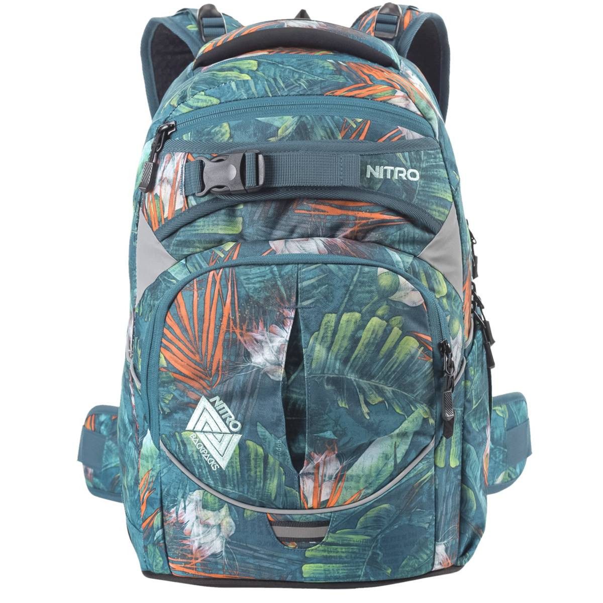 NITRO Schulrucksack "Superhero" Schultasche ab. 5 Klasse für Mädchen und Jungen, Rucksack für die weiterführende Schule (tropical)