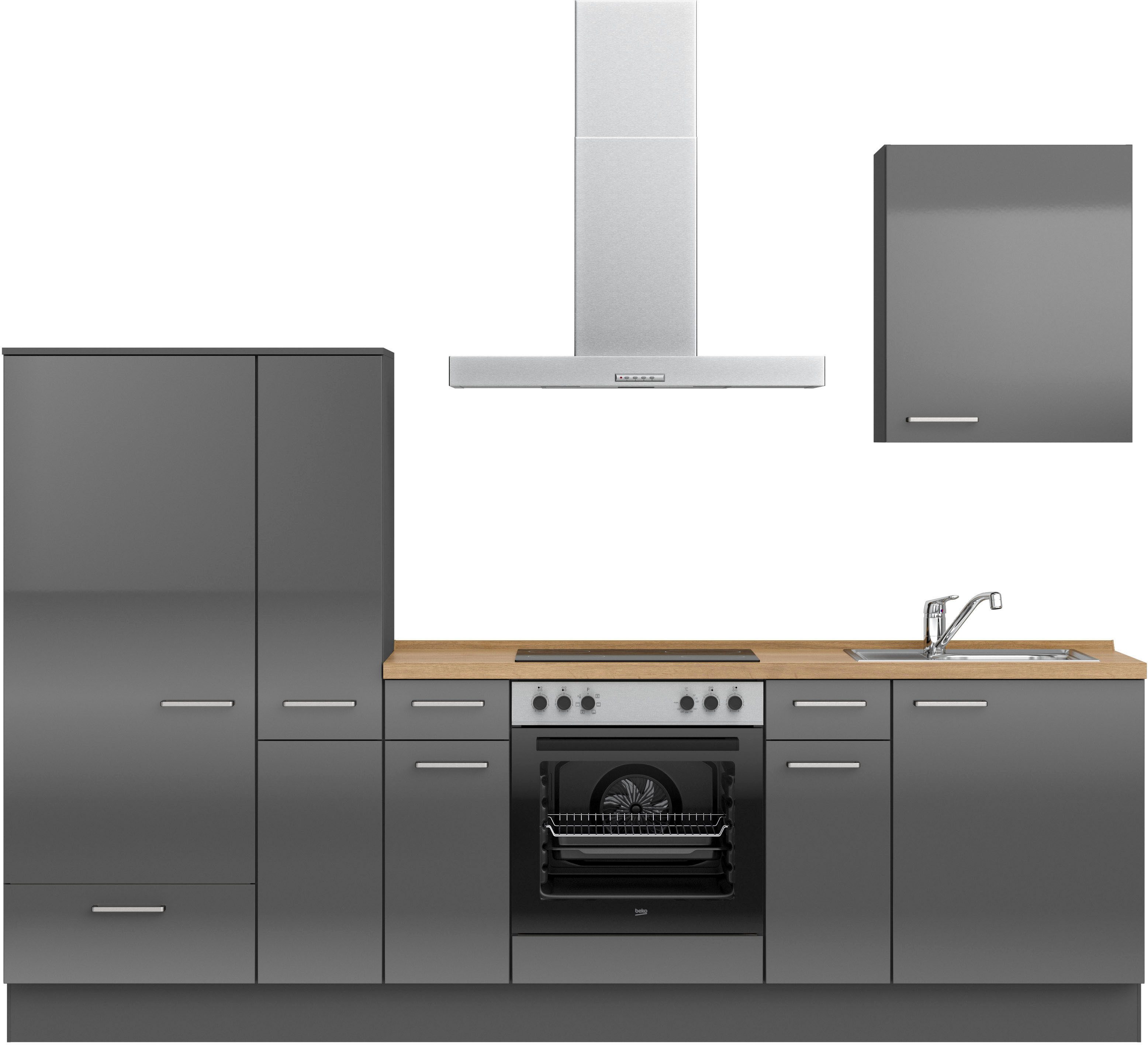 nobilia® Küchenzeile "Flash I", vormontiert, Ausrichtung wählbar, Breite 270 cm, wahlw. mit E-Geräten
