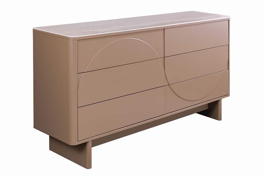riess-ambiente Sideboard SAVOY 150cm grau/beige/greige - Keramik, Travertin, Schubladen, retro (Einzelartikel, 1 St), moderne Kommode - ideal für Flur, Esszimmer, Wohnzimmer & Schlafzimmer