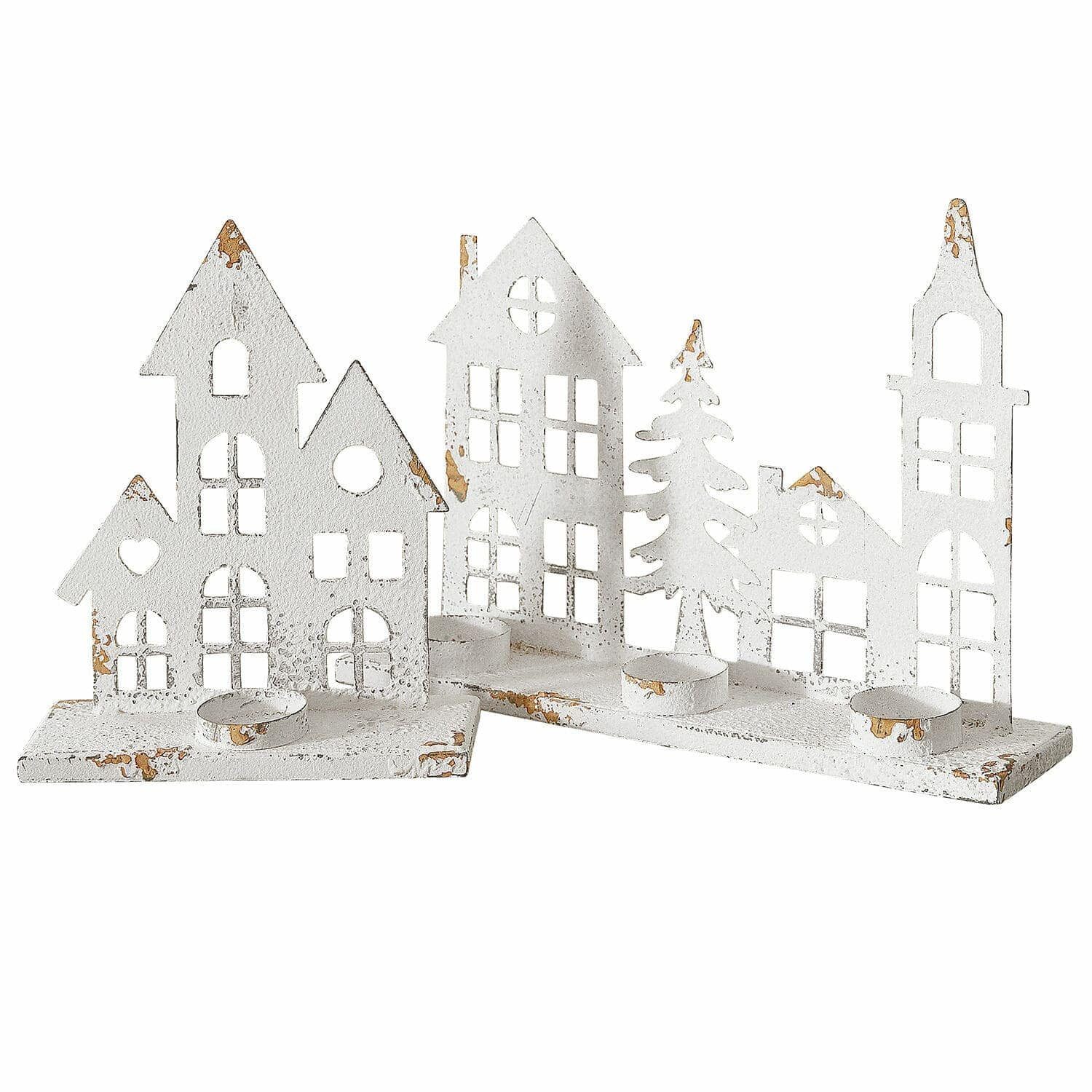 Mirabeau Kerzenständer Kerzenständer 2er Set Vexano antikweiß