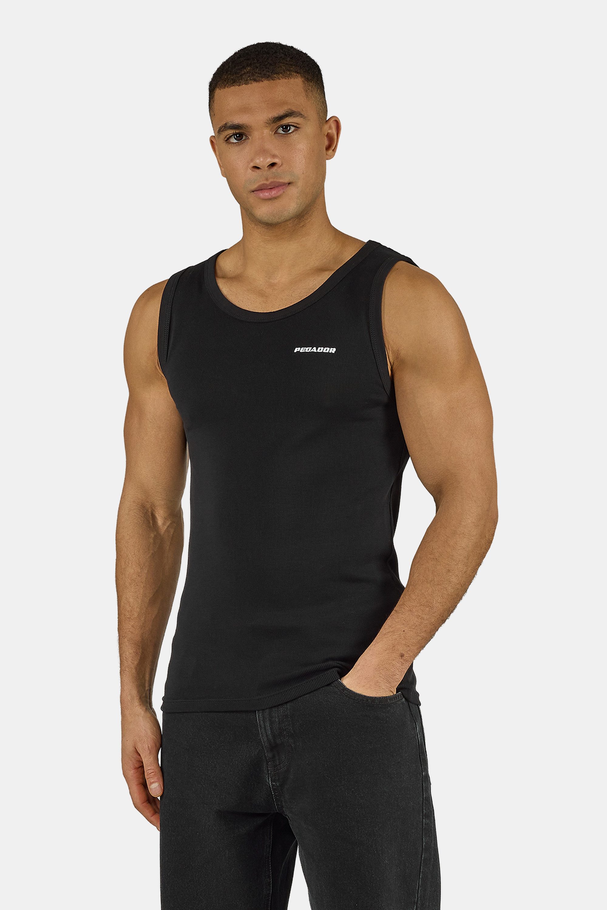 PEGADOR Muscleshirt Logo Rib Undershirt Baumwollmischung, regular fit