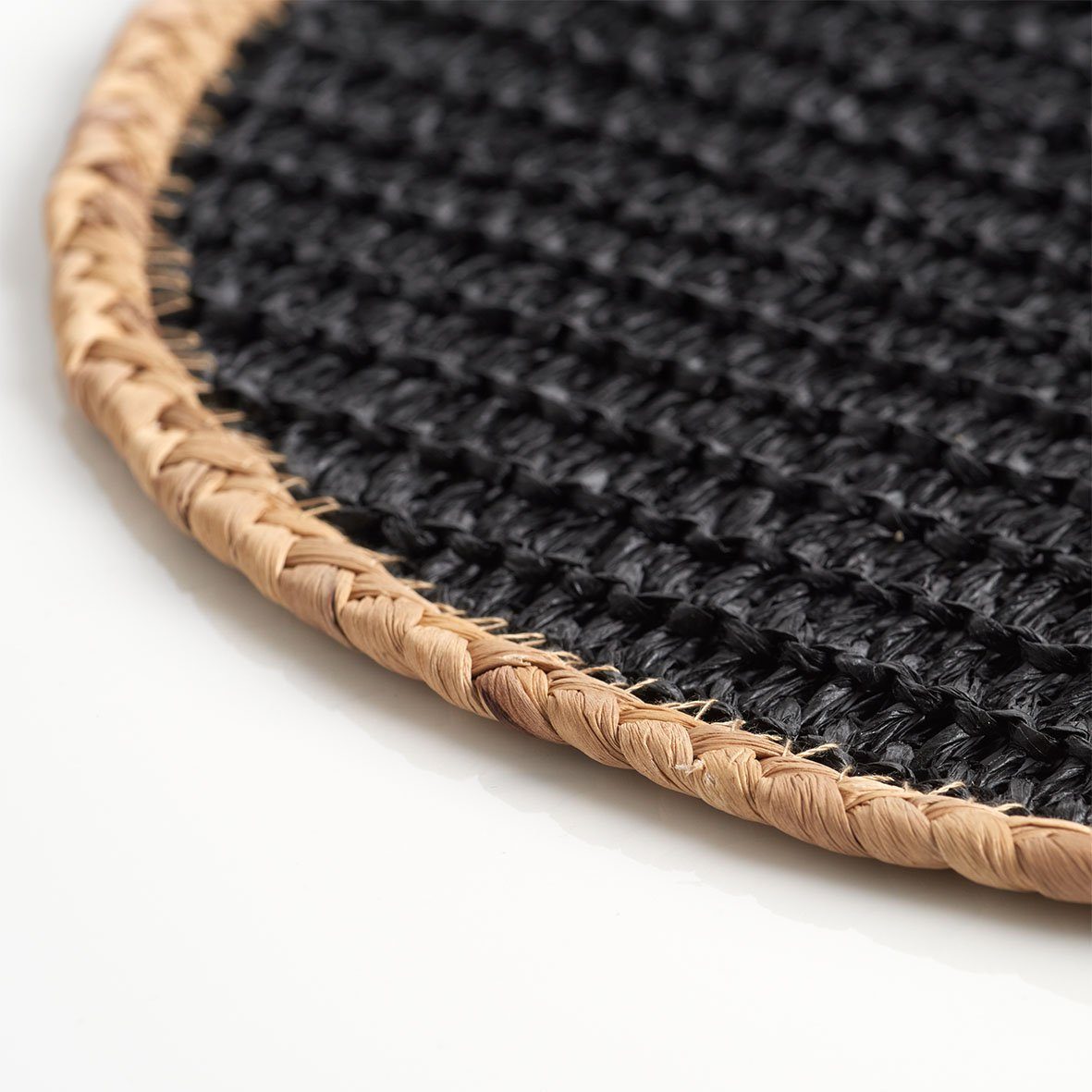 Zeller Present Platzset Nature, (1-St), Papier-Mix, schwarz, Papier / Reisschale, Ø38 cm (1 Stück)