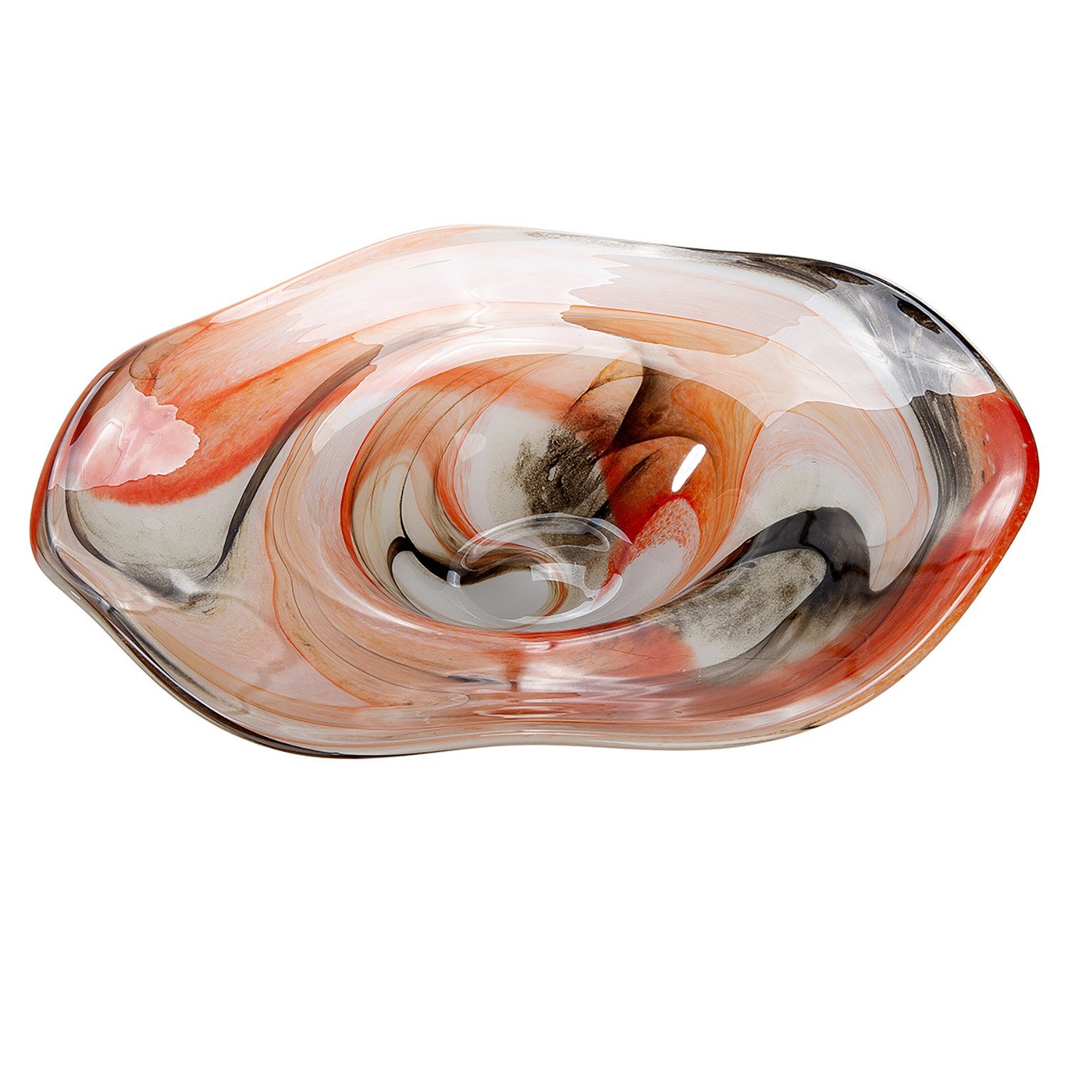GILDE Dekoschale SMOKY Schale - orange, schwarz, weiß - Glas - Höhe 8cm - D günstig online kaufen