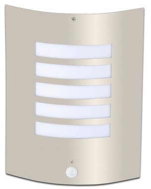 Lightbox Außen-Wandleuchte, Bewegungsmelder, ohne Leuchtmittel, Außen Wandlampe mit Bewegungsmelder, 29 cm Höhe, E27, max. 60 W, IP44