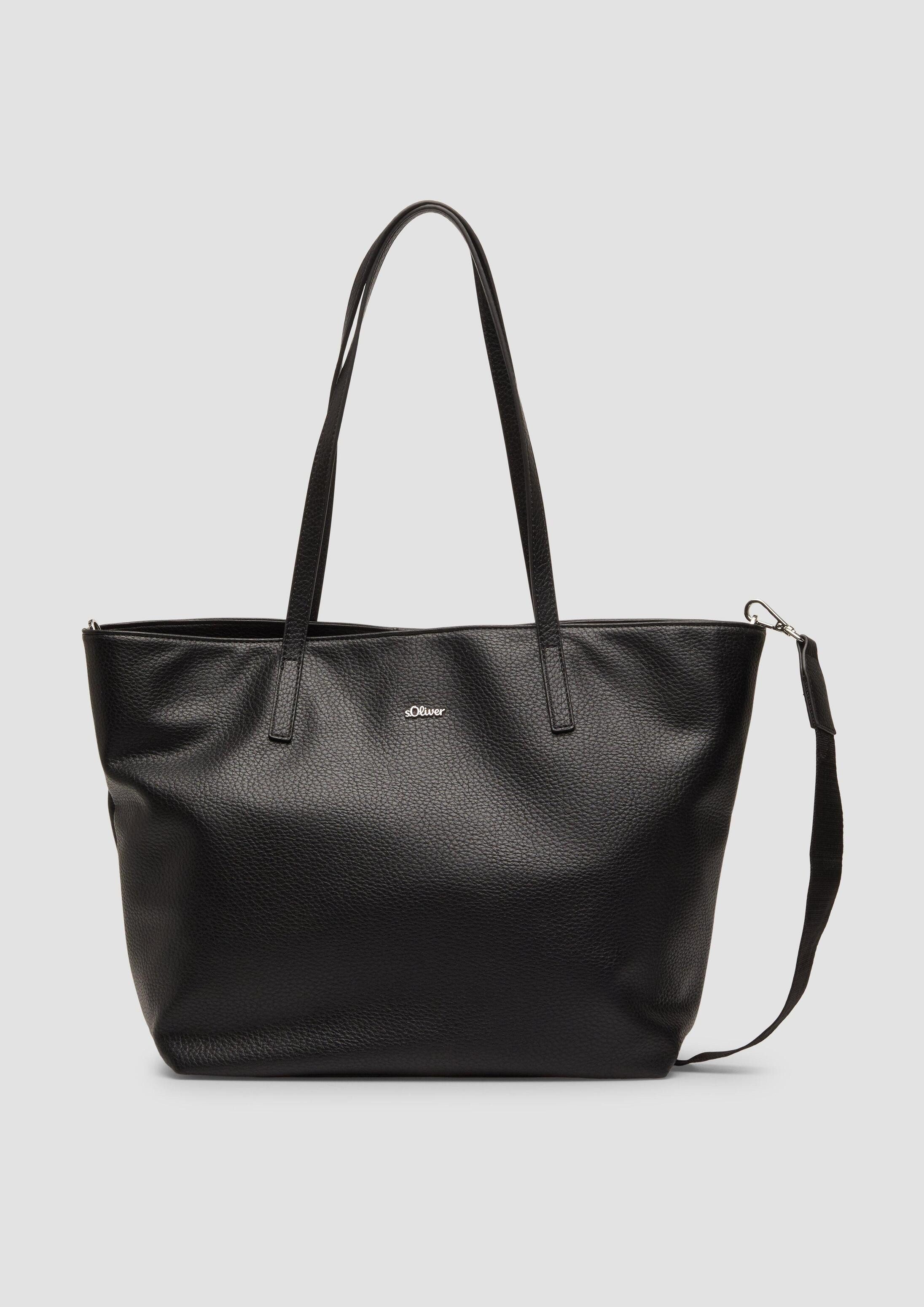 s.Oliver Shopper Tasche, Shopper in Leder-Optik mit abnehmbarem Schultergurt