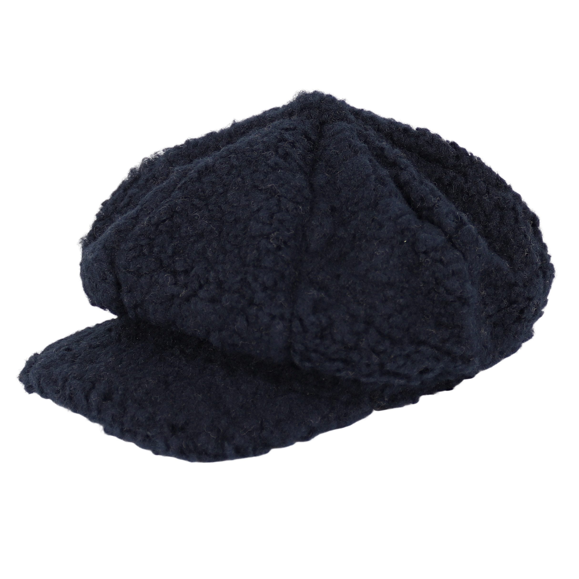 MIRROSI Schiebermütze Baker Boy Mütze aus Kunstteddyfell, gefüttert, Einheitsgröße verstellbar, Einheitsgröße, warm für Herbst & Winter
