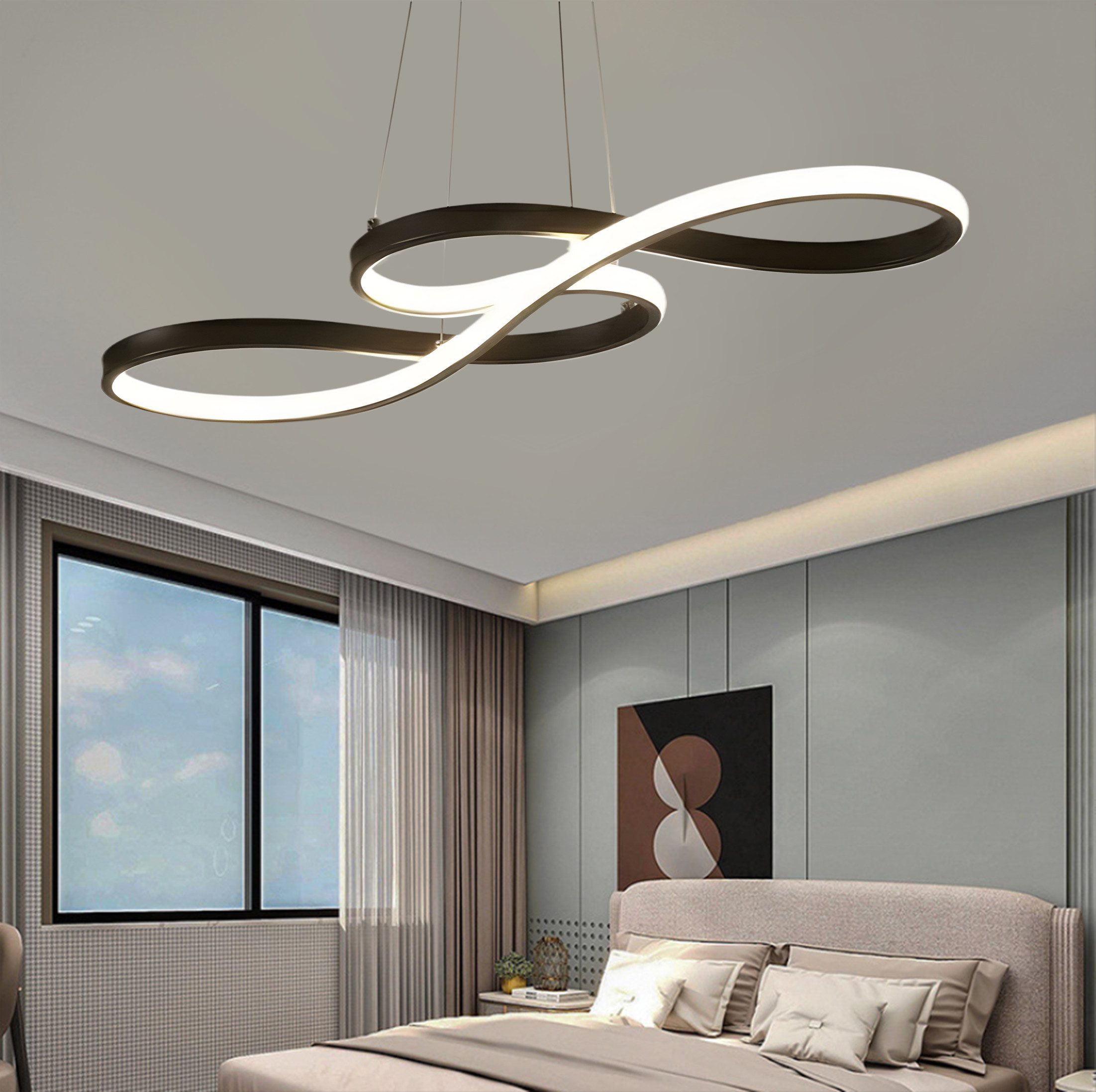YINDN LED Pendelleuchte 45w Stufenlos Dimmbare günstig online kaufen