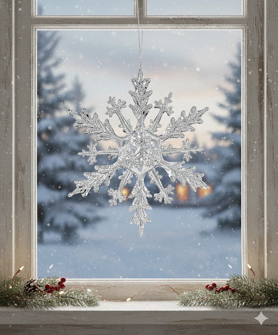 formano Weihnachtsfigur Eiskristall-Hänger 20 cm Acryl Schneeflocke - Trans günstig online kaufen