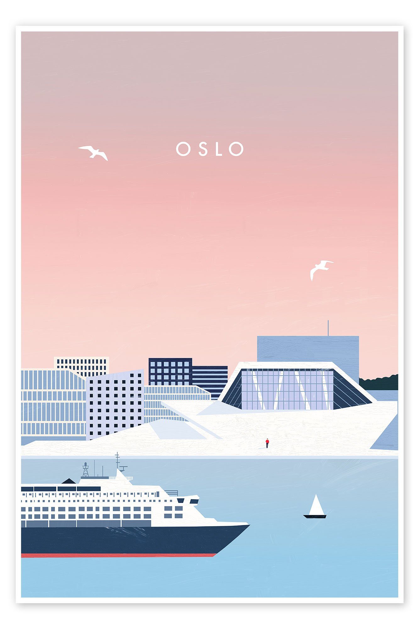 Posterlounge Poster Katinka Reinke, Oslo, Badezimmer Minimalistisch Illustration