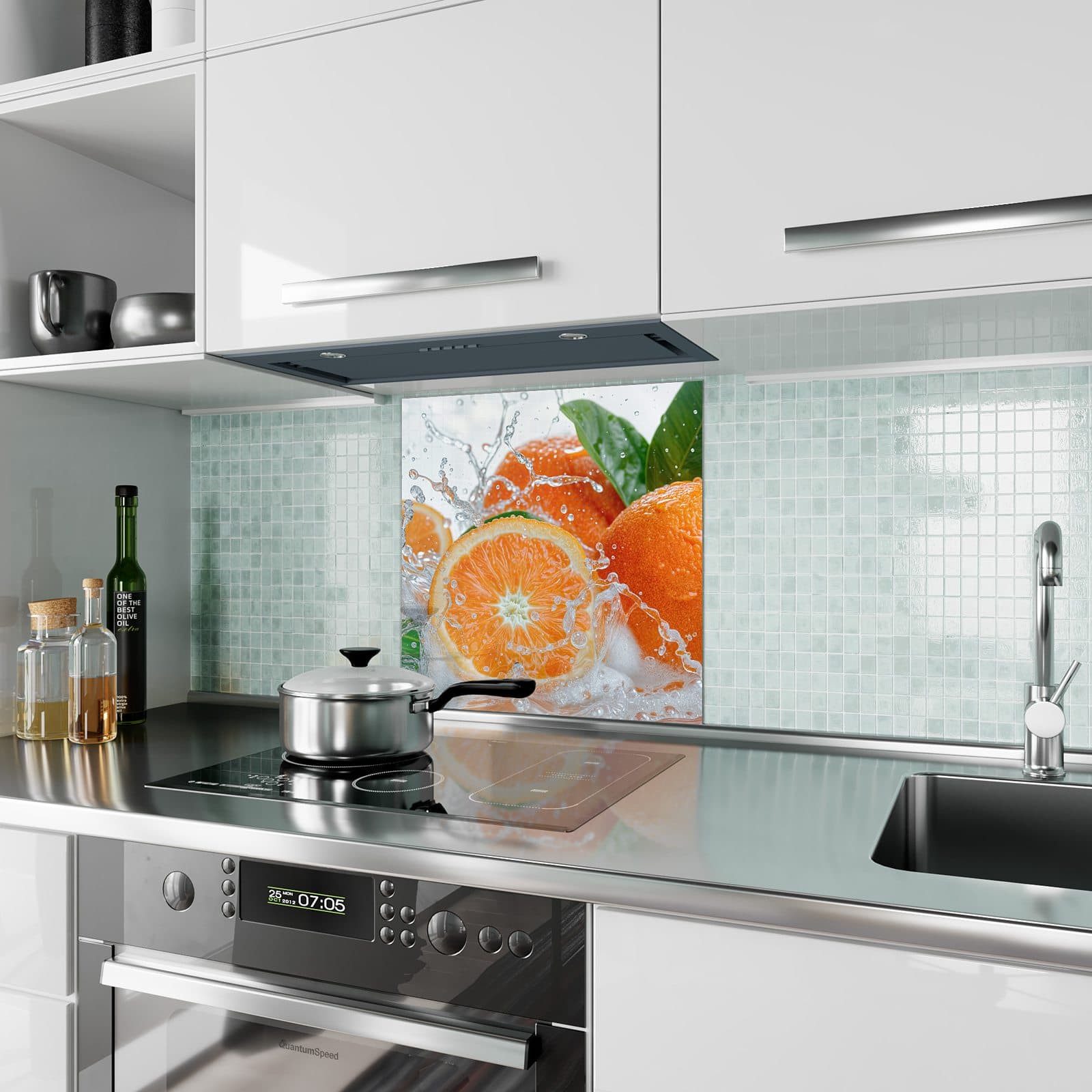 Primedeco Küchenrückwand Spritzschutz, Herdblende aus Glas günstig online kaufen