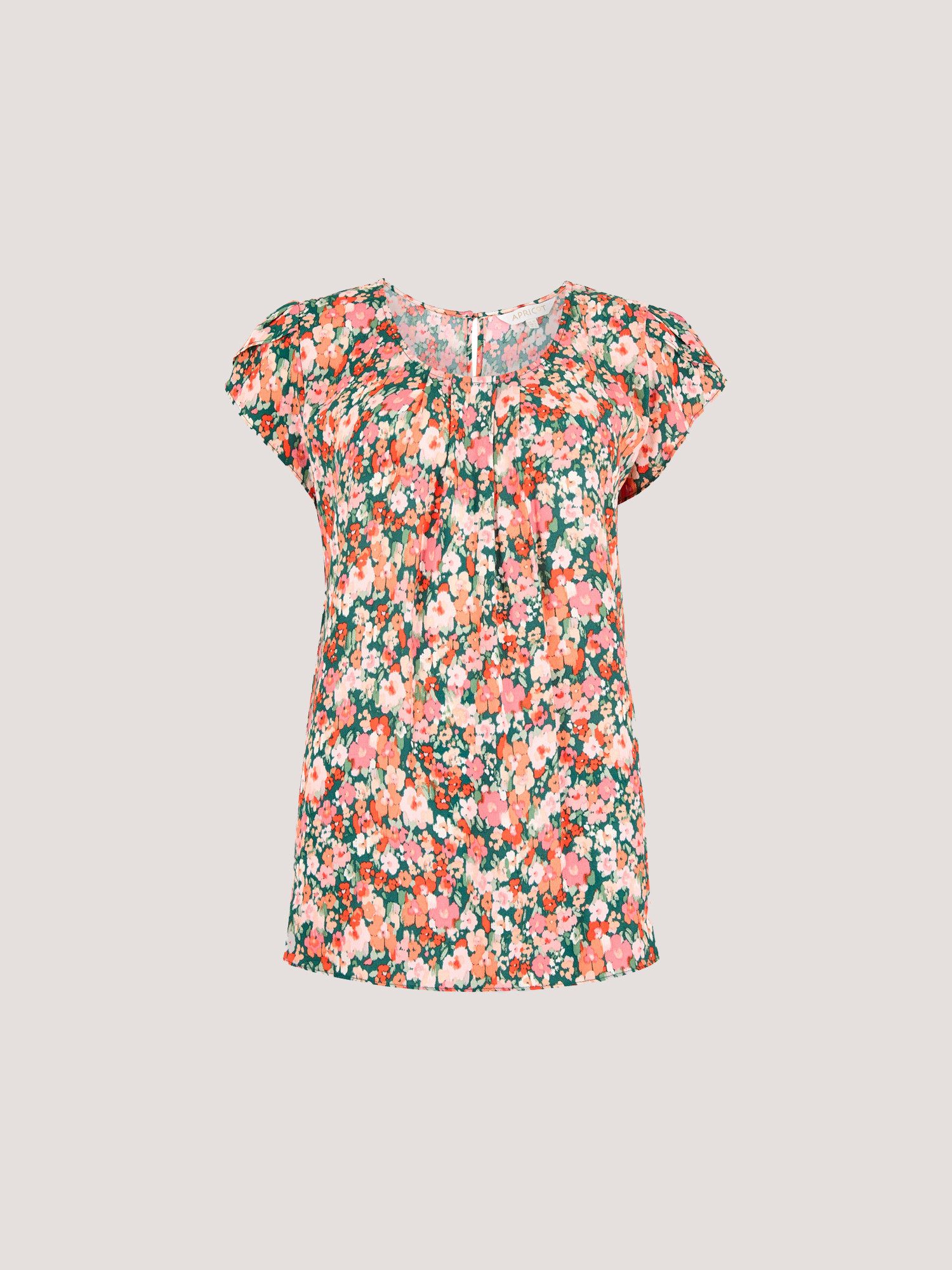 Apricot T-Shirt Ditsy Floral Top mit Tulpenärmeln günstig online kaufen